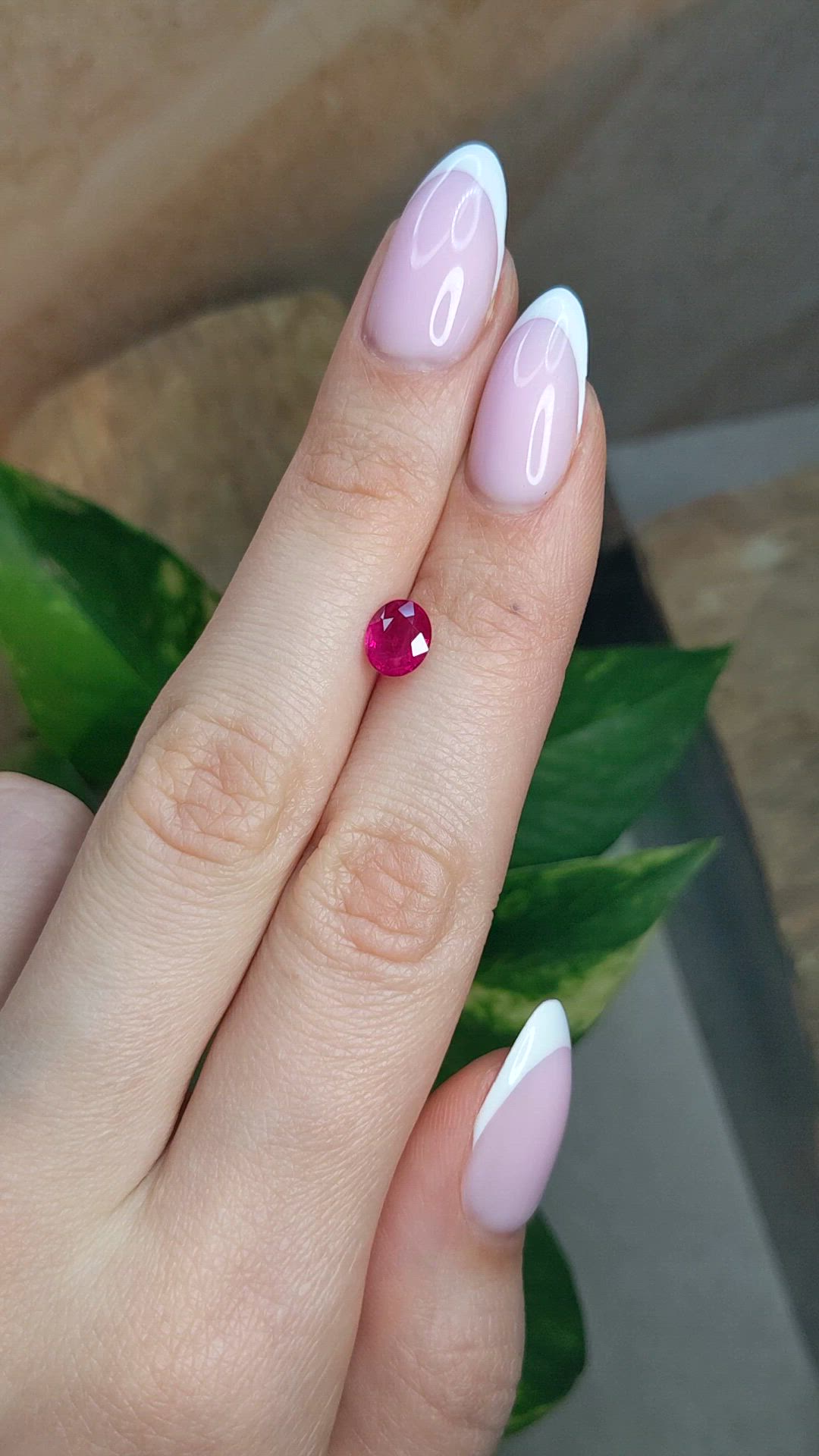 1.24 Ct. Pinkish Red Ruby from Burma (Myanmar) Size Video