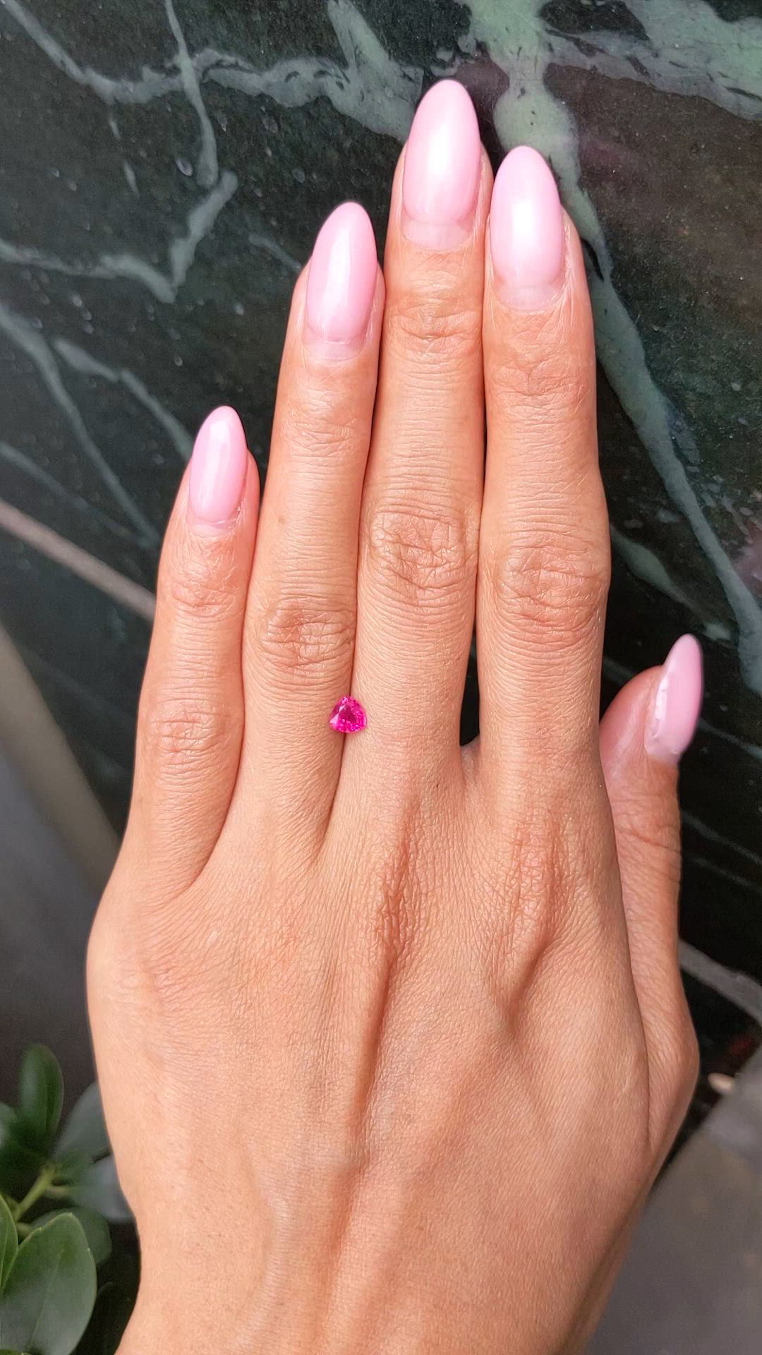 0.49 Ct. Pinkish Red Ruby from Burma (Myanmar) Size Video