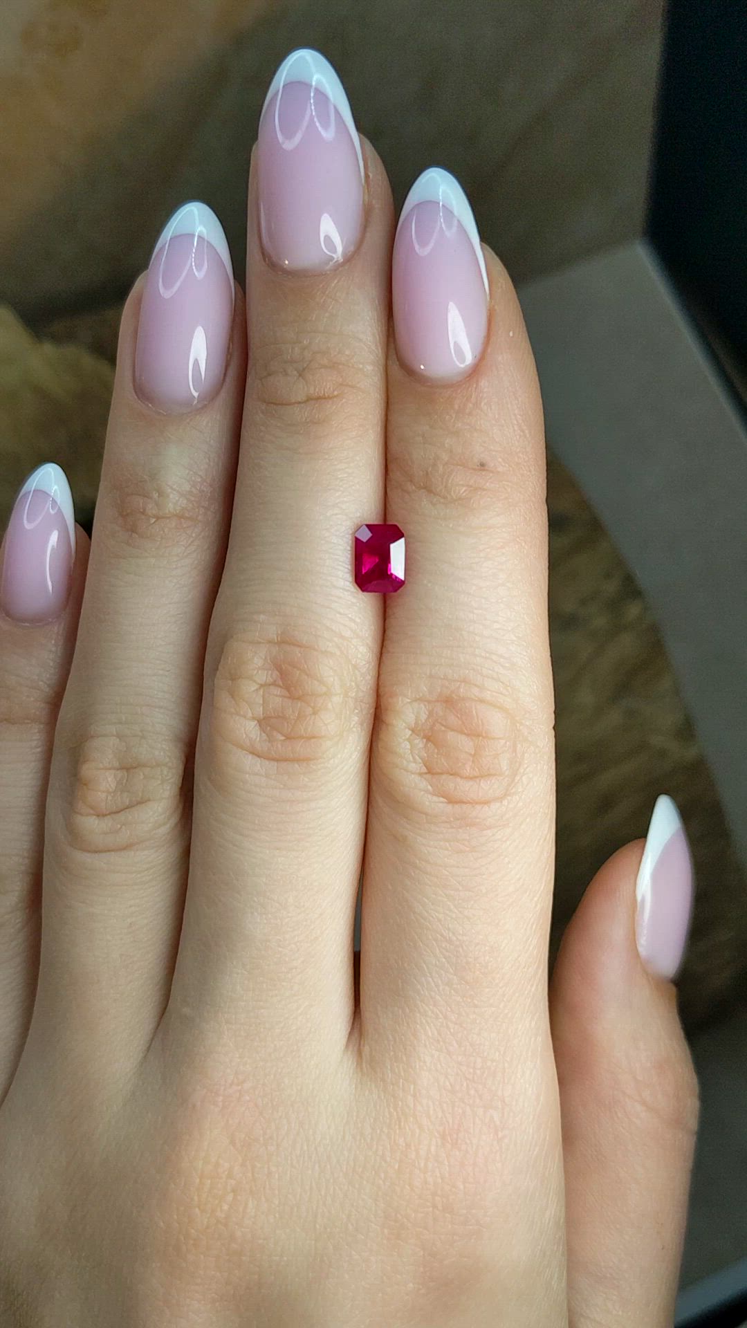 1.08 Ct. Pinkish Red Ruby from Burma (Myanmar) Size Video