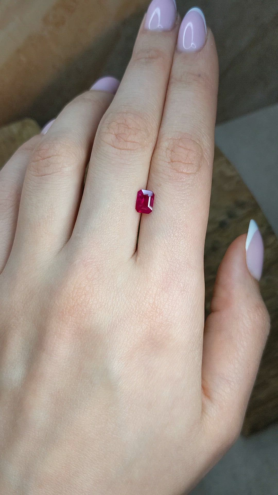 1.08 Ct. Pinkish Red Ruby from Burma (Myanmar) Size Video