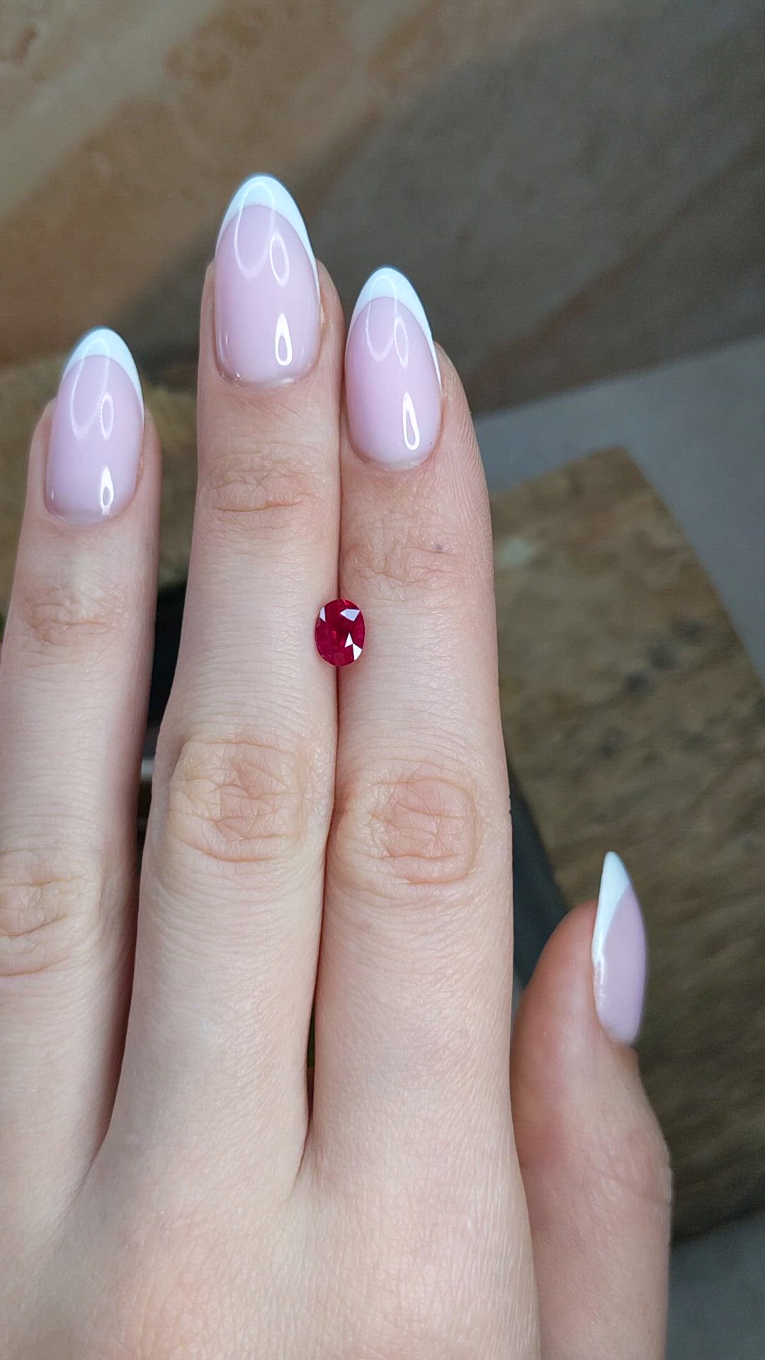 0.99 Ct. Pinkish Red Ruby from Burma (Myanmar) Size Video