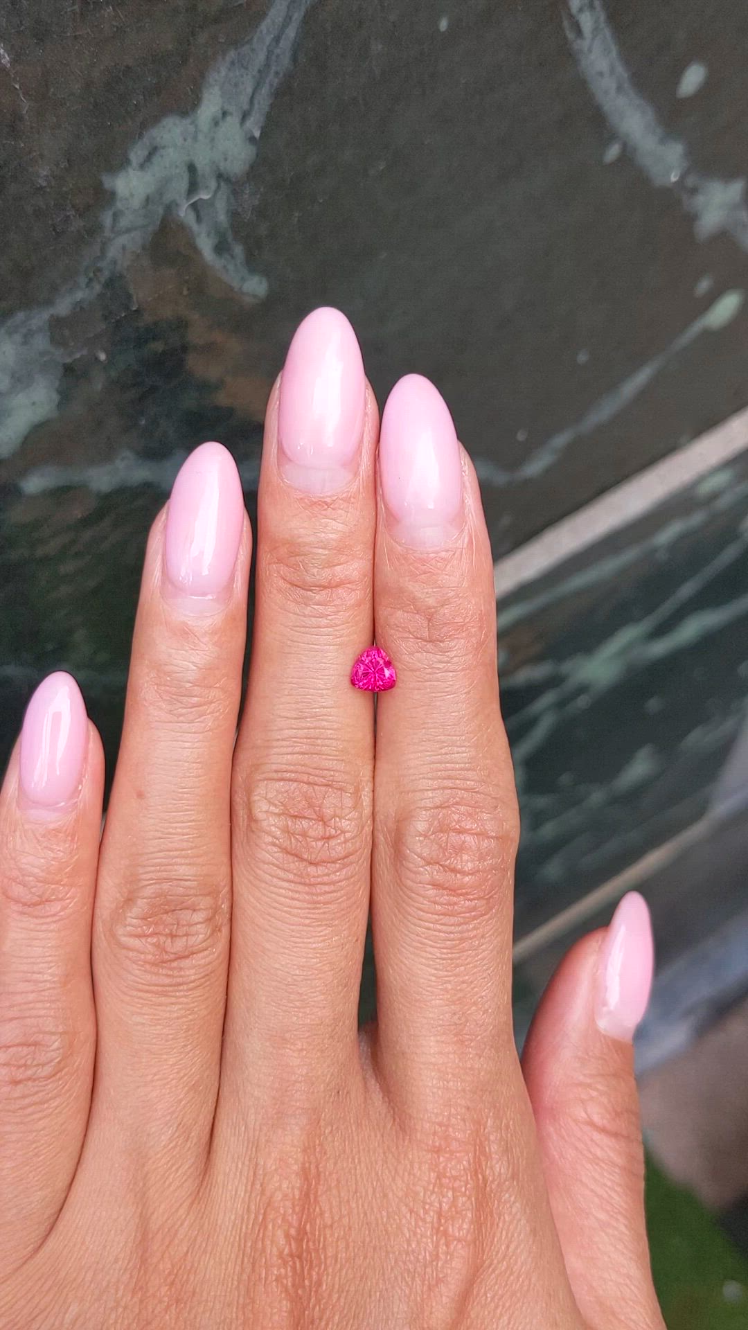 0.65 Ct. Pinkish Red Ruby from Burma (Myanmar) Size Video