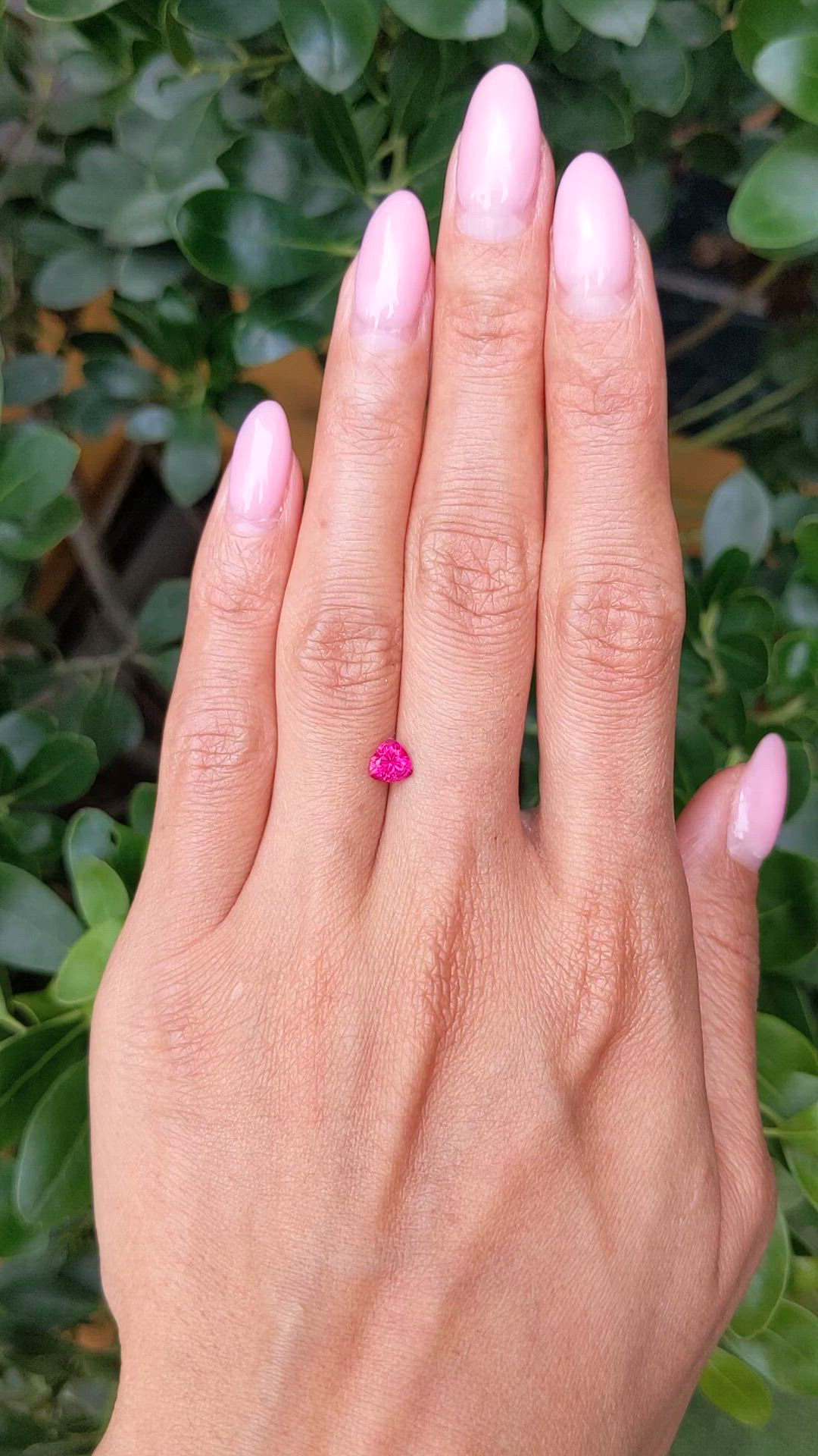 0.65 Ct. Pinkish Red Ruby from Burma (Myanmar) Size Video