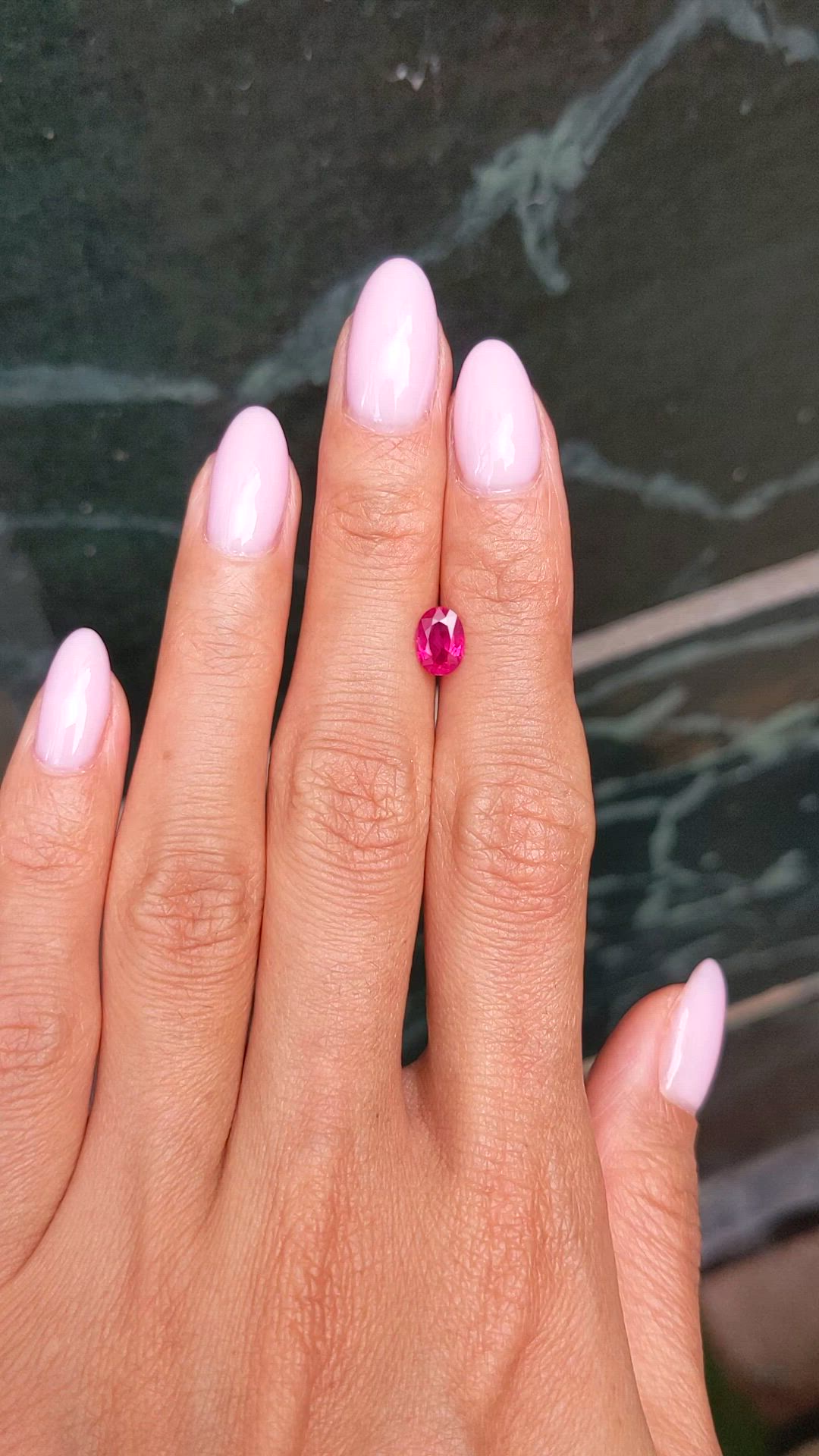 0.82 Ct. Pinkish Red Ruby from Burma (Myanmar) Size Video