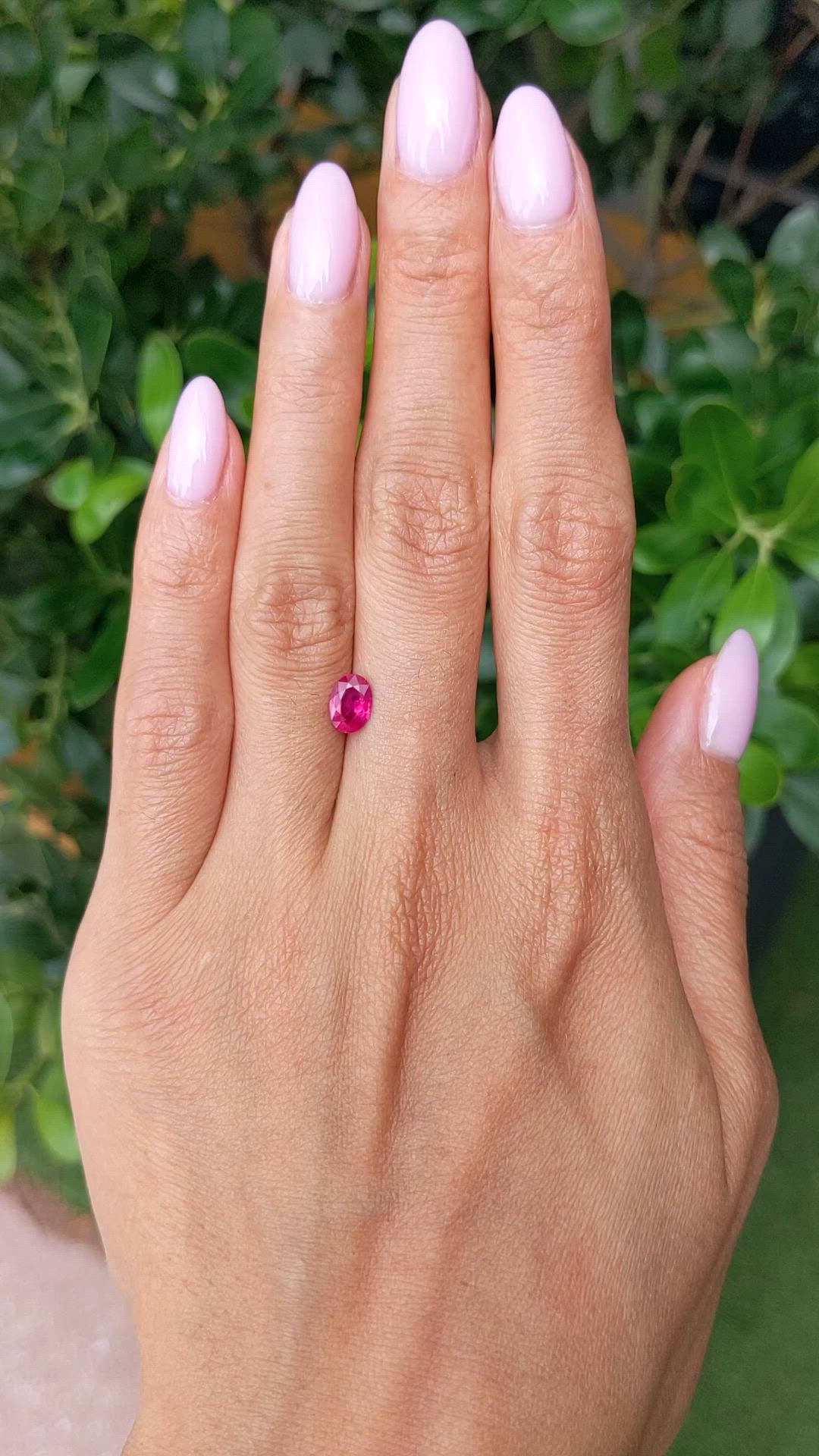 0.82 Ct. Pinkish Red Ruby from Burma (Myanmar) Size Video