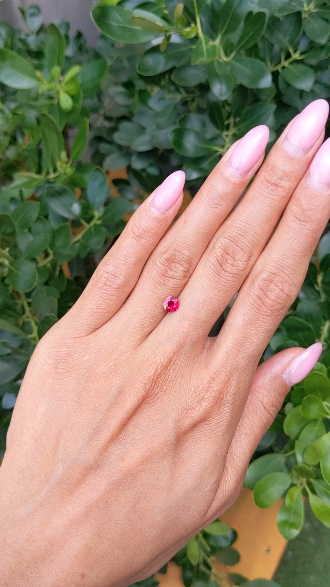 0.58 Ct. Pinkish Red Ruby from Burma (Myanmar) Size Video