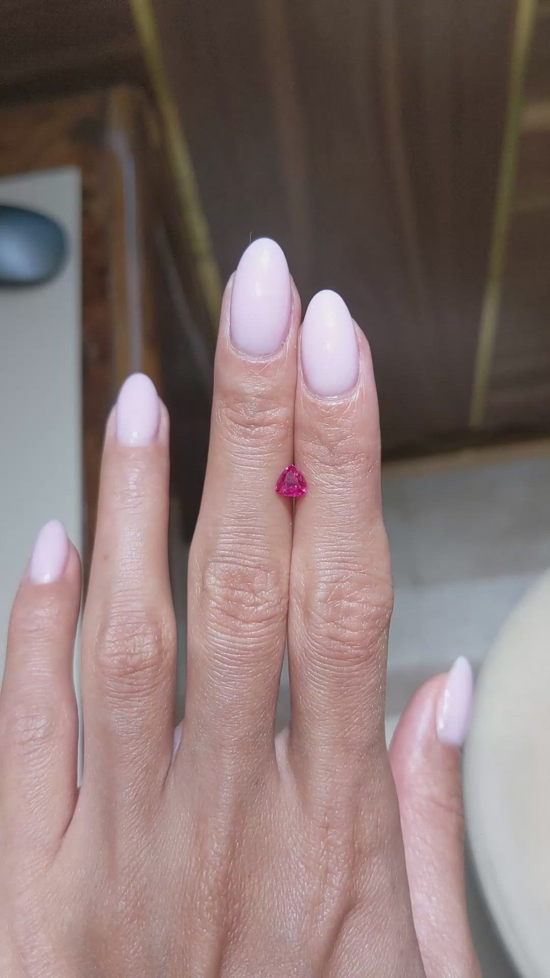 0.52 Ct. Pinkish Red Ruby from Burma (Myanmar) Size Video