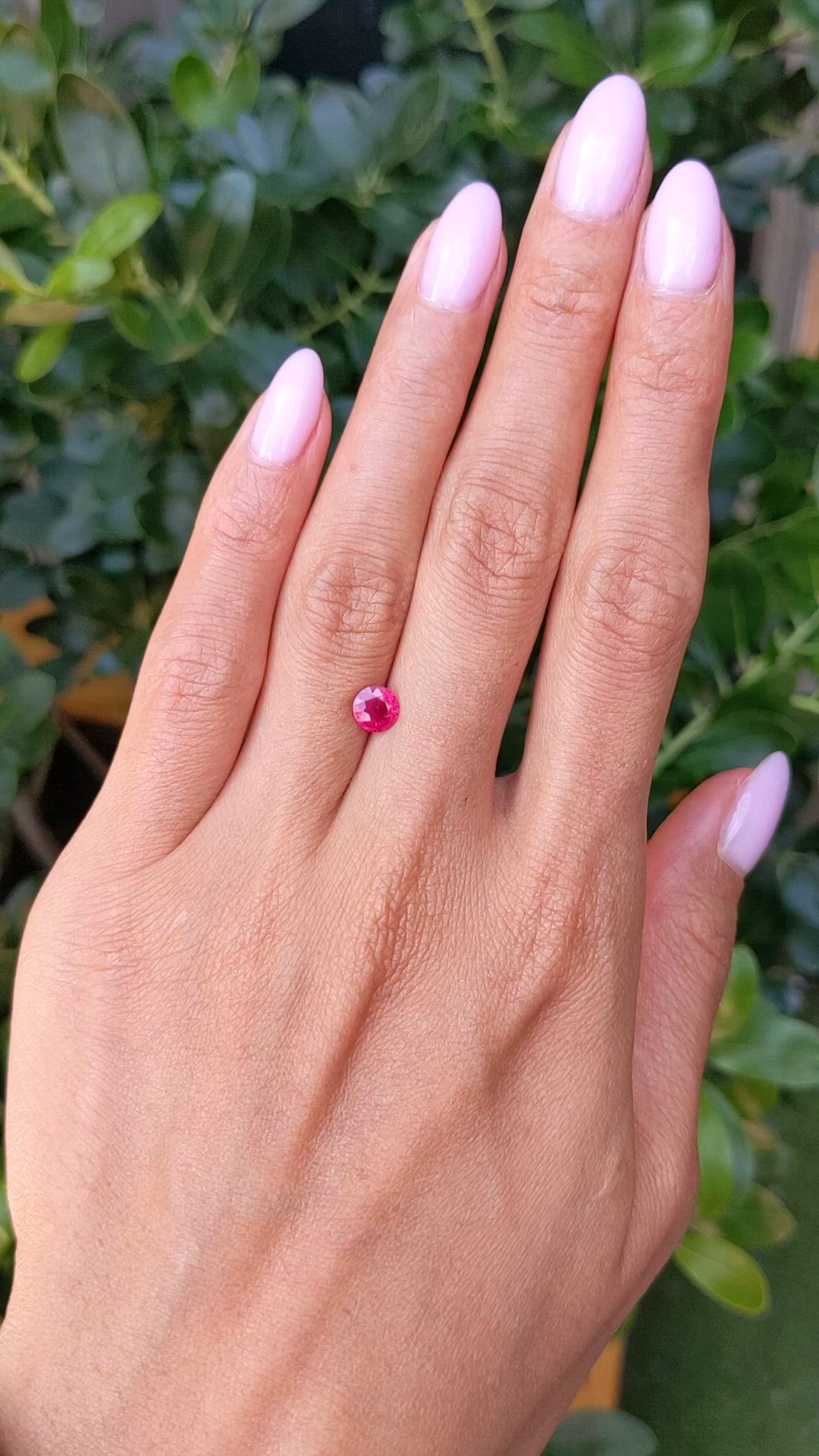 0.75 Ct. Pinkish Red Ruby from Burma (Myanmar) Size Video