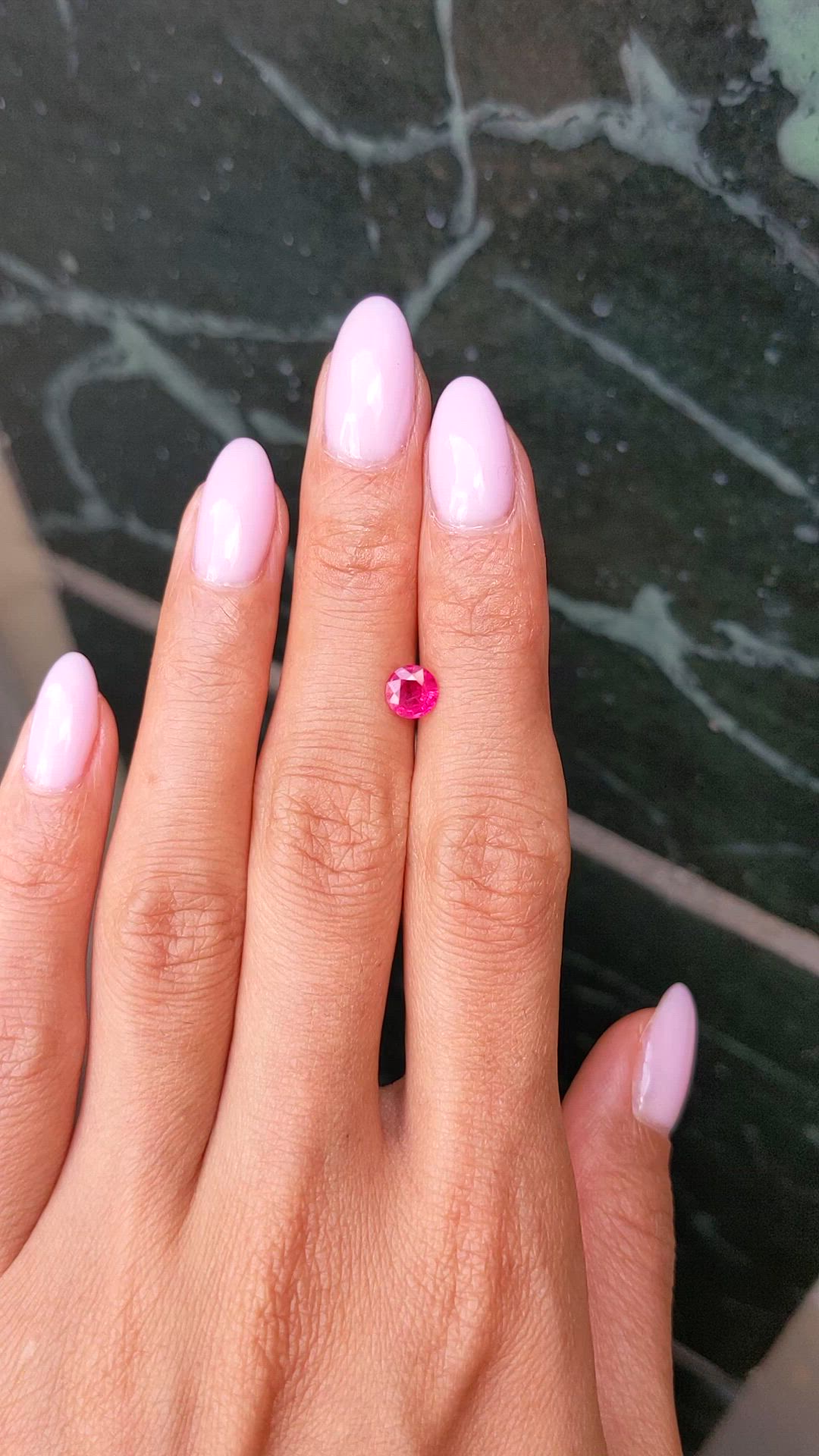 0.75 Ct. Pinkish Red Ruby from Burma (Myanmar) Size Video