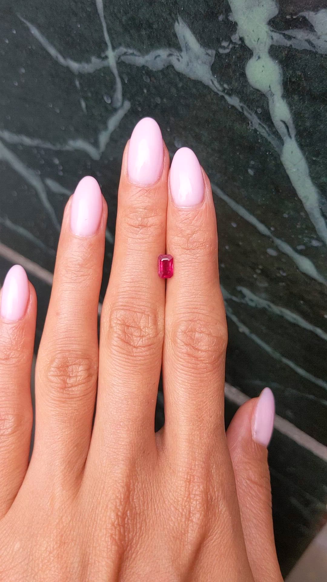 0.78 Ct. Pinkish Red Ruby from Burma (Myanmar) Size Video