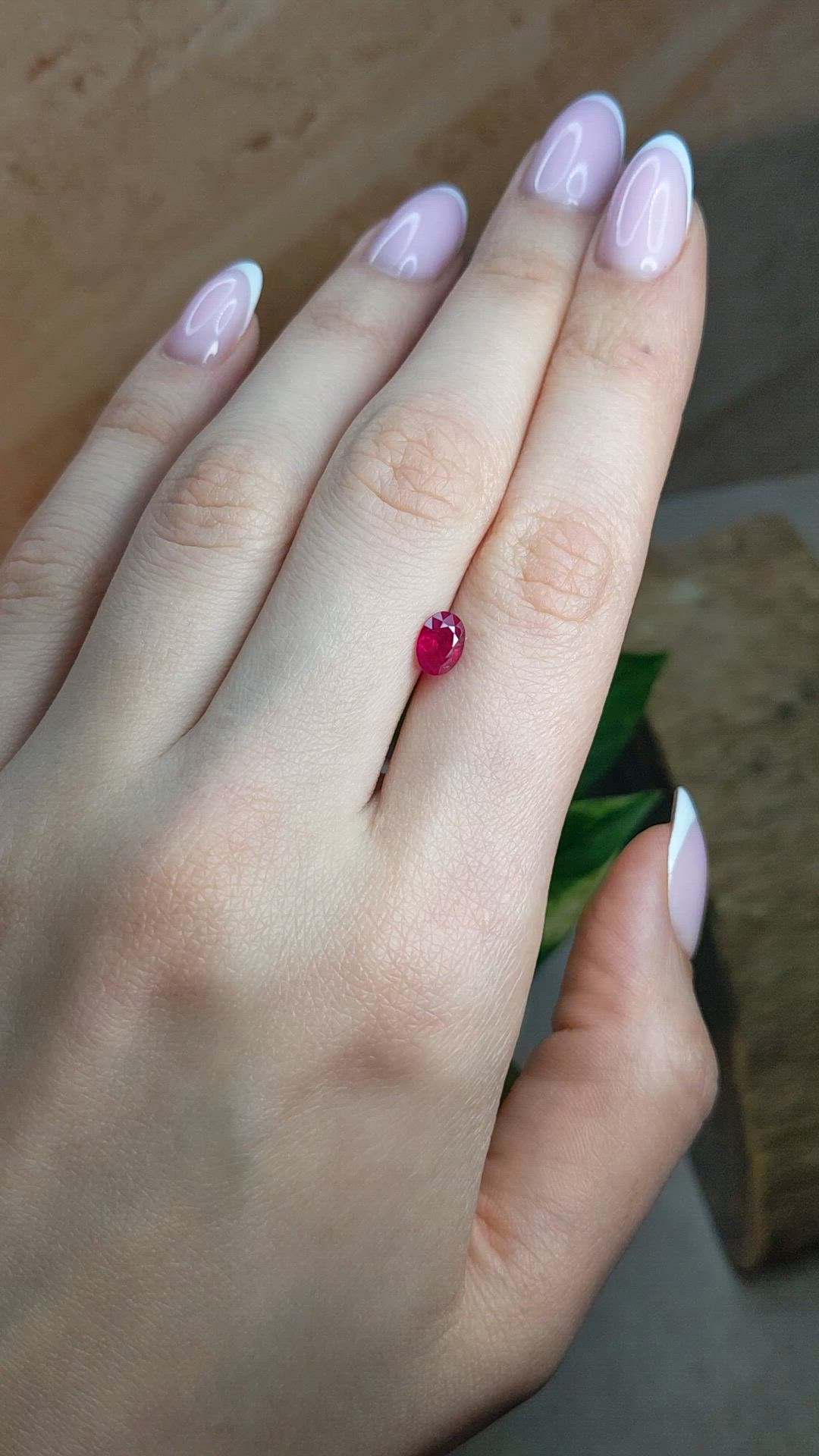 1.01 Ct. Pinkish Red Ruby from Burma (Myanmar) Size Video