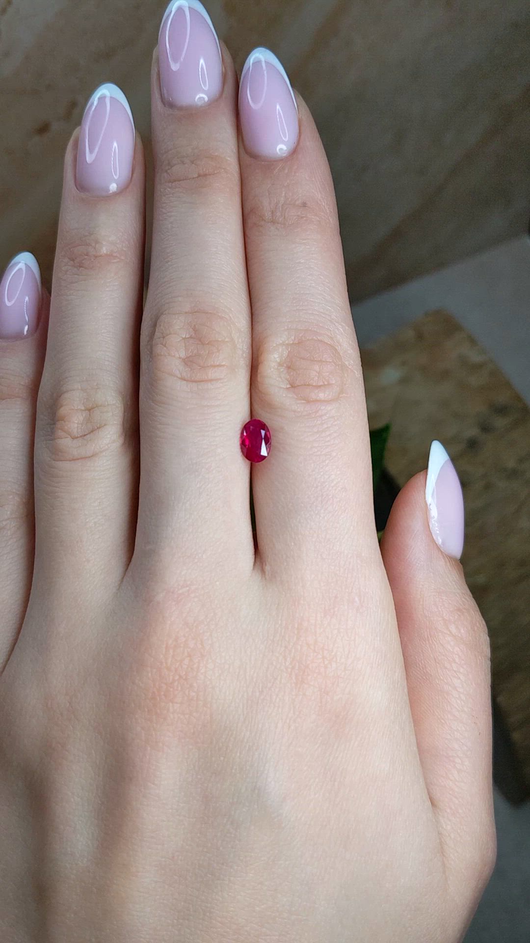1.06 Ct. Pinkish Red Ruby from Burma (Myanmar) Size Video
