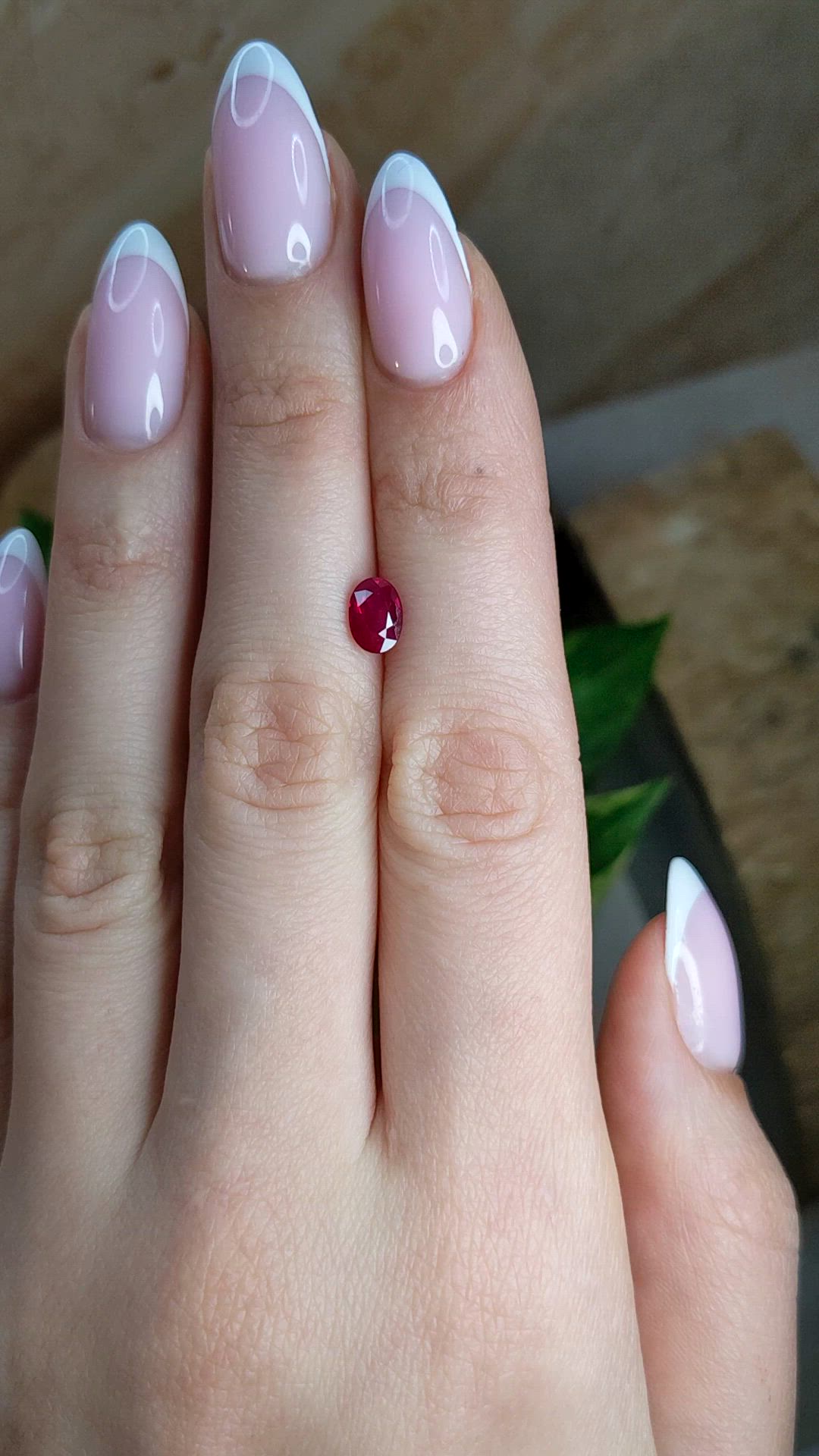 1.06 Ct. Pinkish Red Ruby from Burma (Myanmar) Size Video