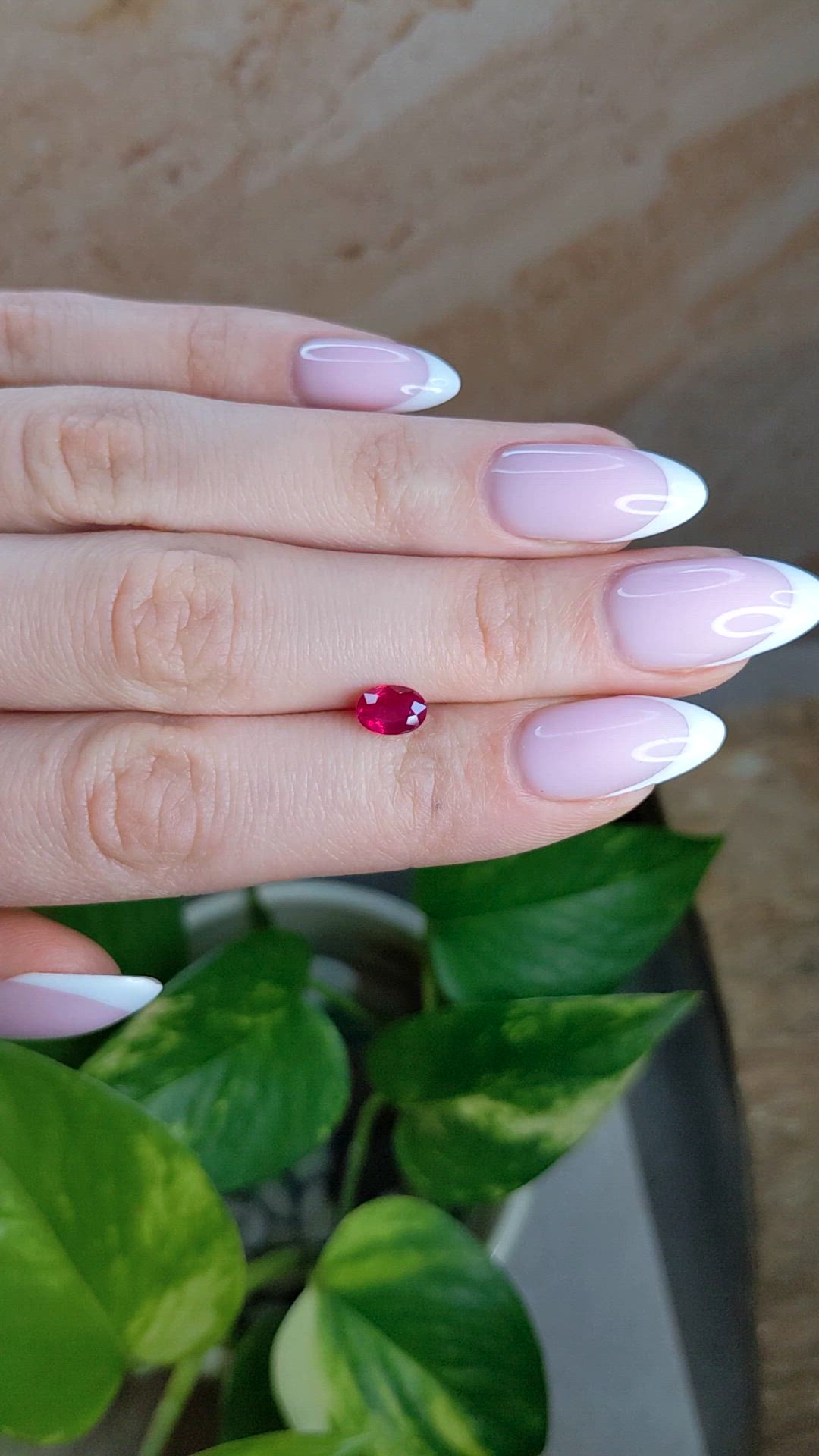 1.06 Ct. Pinkish Red Ruby from Burma (Myanmar) Size Video