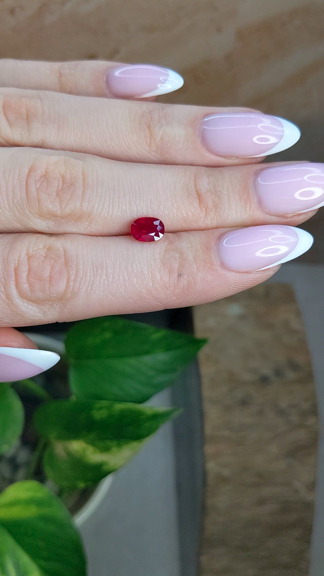 1.11 Ct. Pinkish Red Ruby from Burma (Myanmar) Size Video