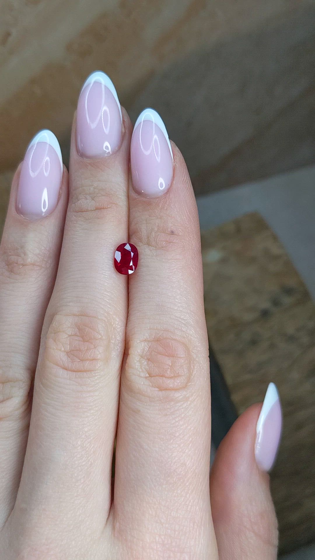 1.11 Ct. Pinkish Red Ruby from Burma (Myanmar) Size Video