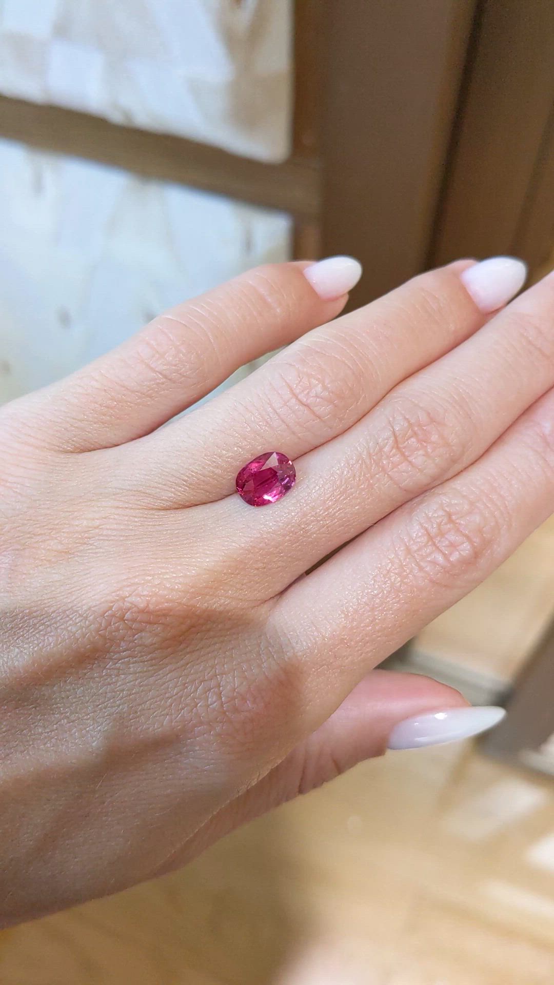 2.05 Ct. Pinkish Red Ruby from Thailand Size Video