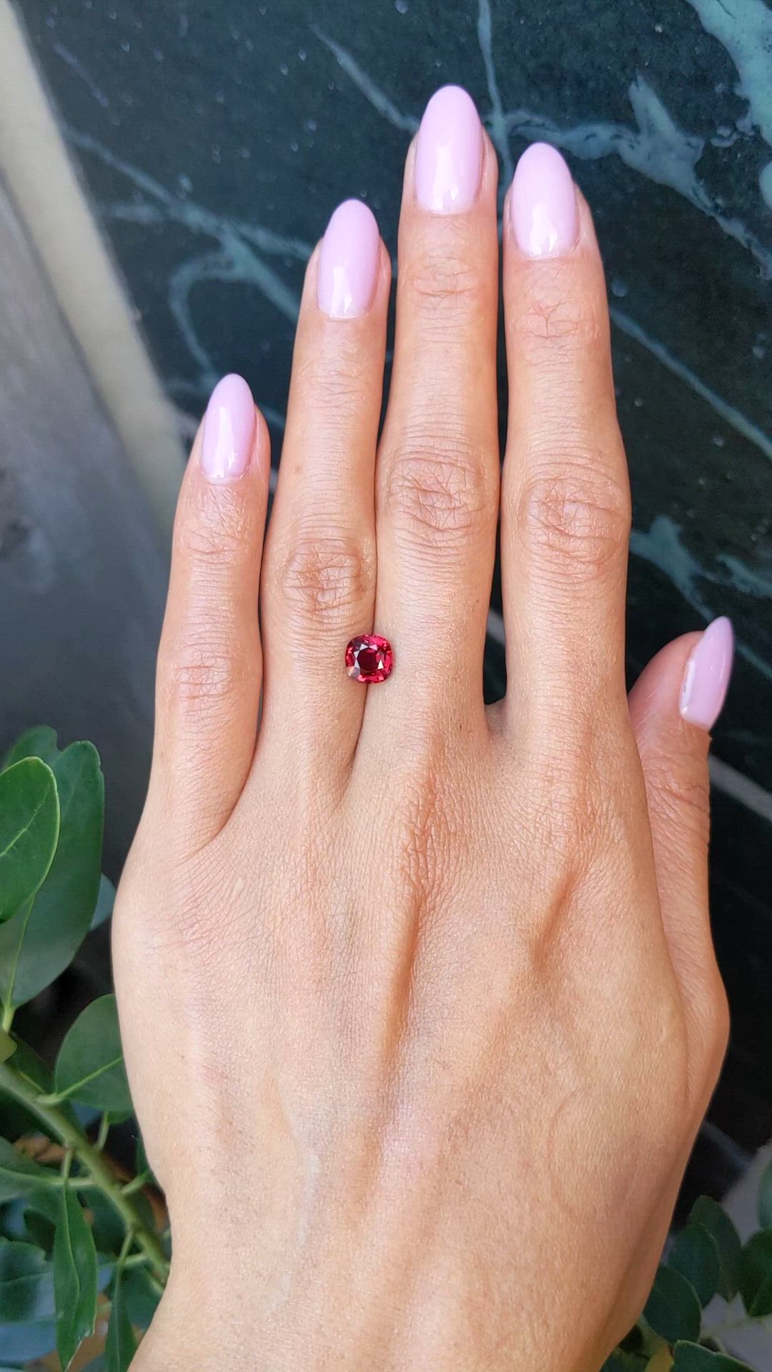 1.53 Ct. Ruby from Mozambique Size Video