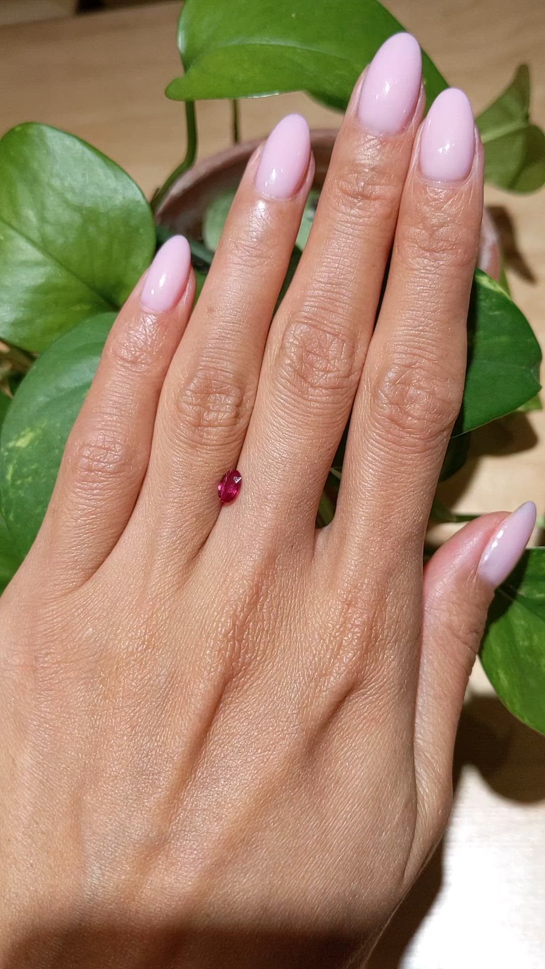 0.47 Ct. Pinkish Red Ruby from Thailand Size Video