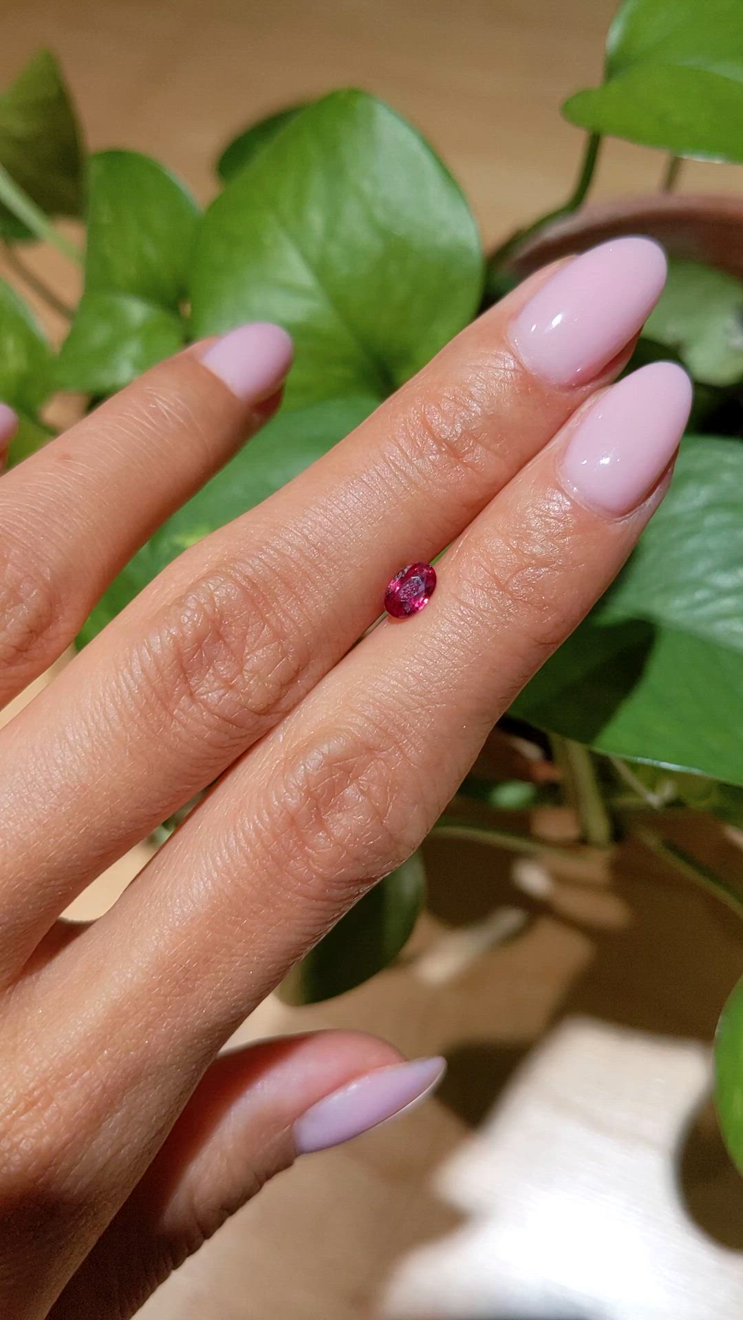 0.47 Ct. Pinkish Red Ruby from Thailand Size Video