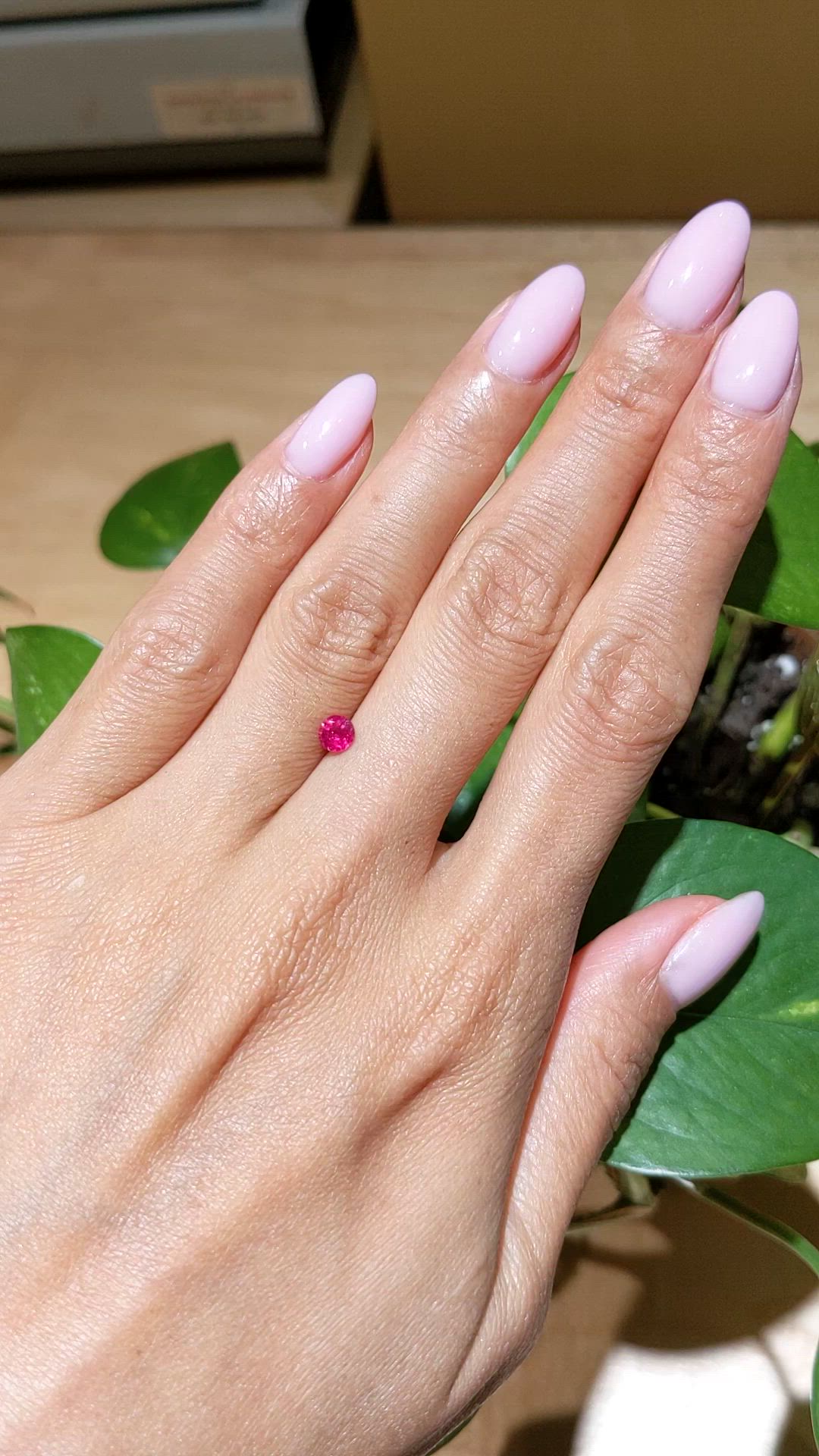 0.37 Ct. Pinkish Red Ruby from Mozambique Size Video