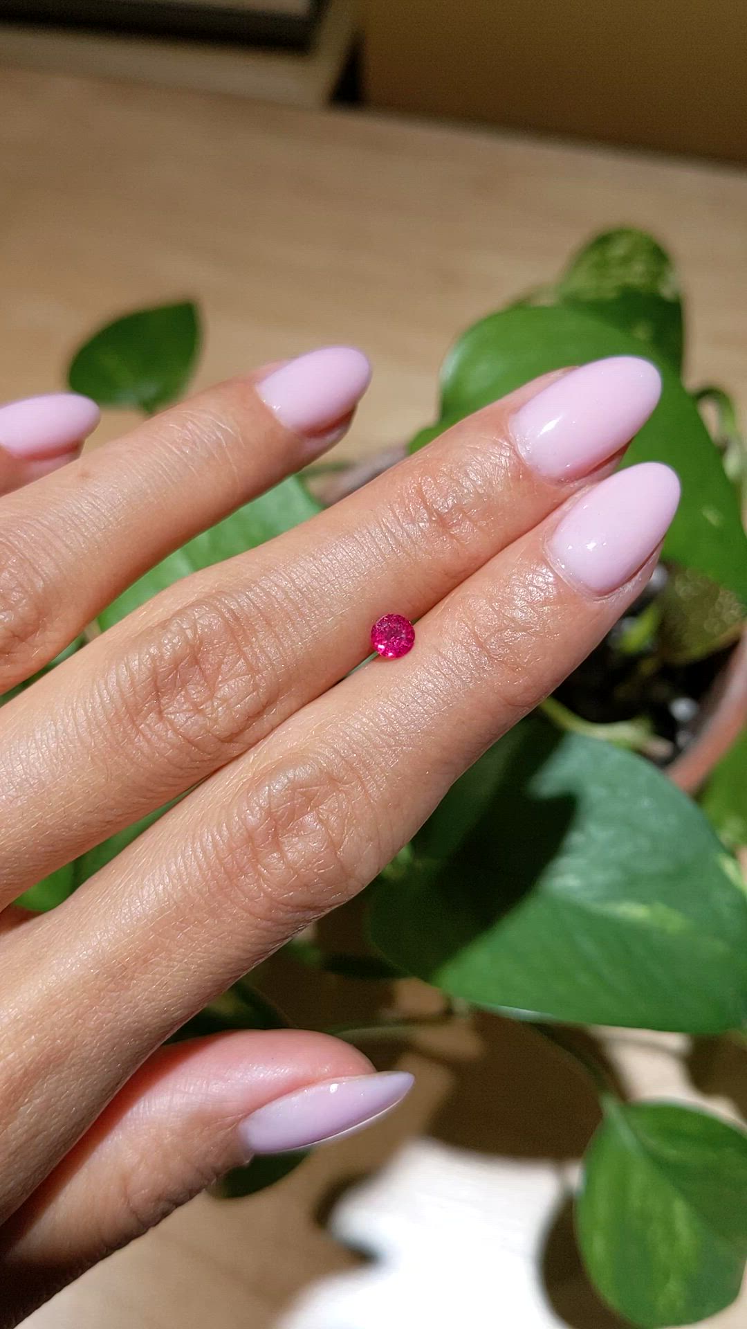 0.37 Ct. Pinkish Red Ruby from Mozambique Size Video