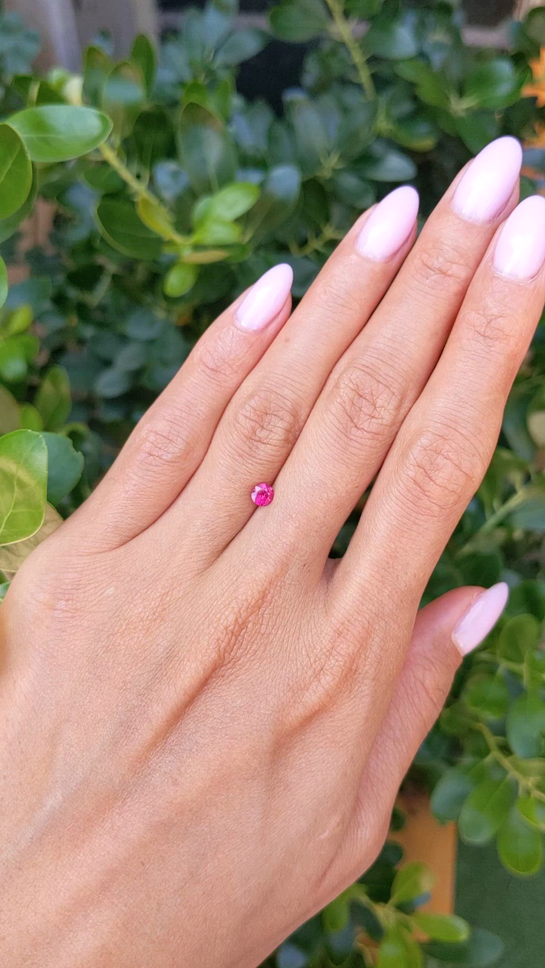 0.39 Ct. Pinkish Red Ruby from Mozambique Size Video