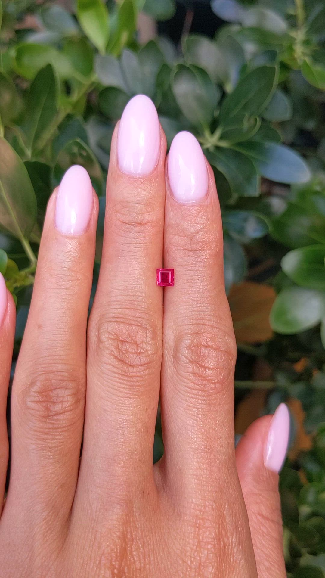 0.37 Ct. Pinkish Red Ruby from Mozambique Size Video