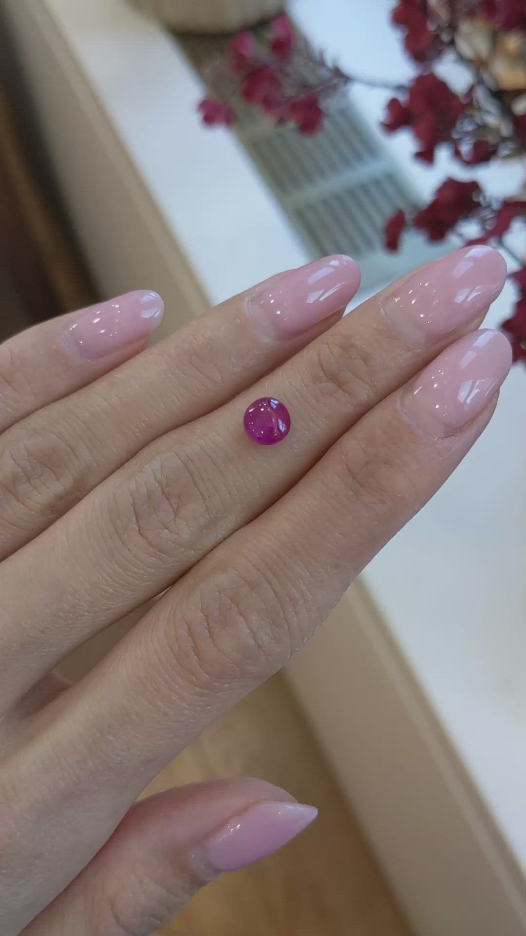 1.34 Ct. Star Ruby from Burma (Myanmar) Size Video