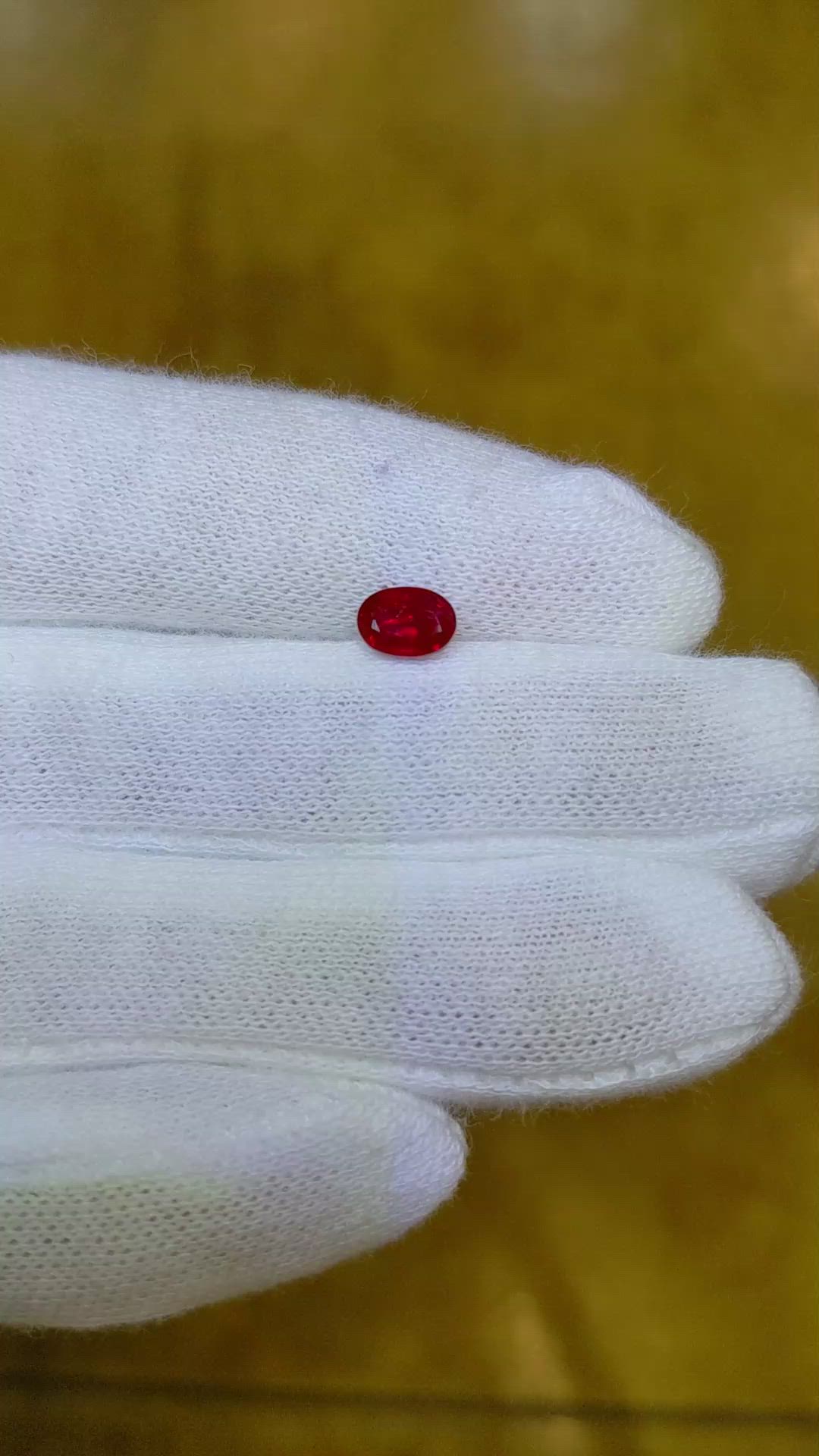 0.77 Ct. Ruby from Burma (Myanmar) Size Video