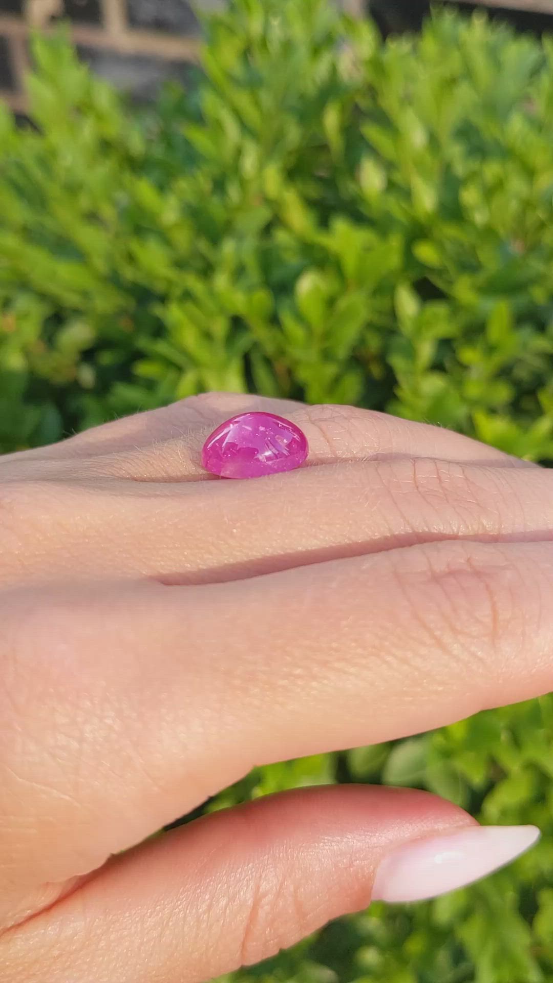7.68 Ct. Cabochon Ruby from Mozambique Size Video