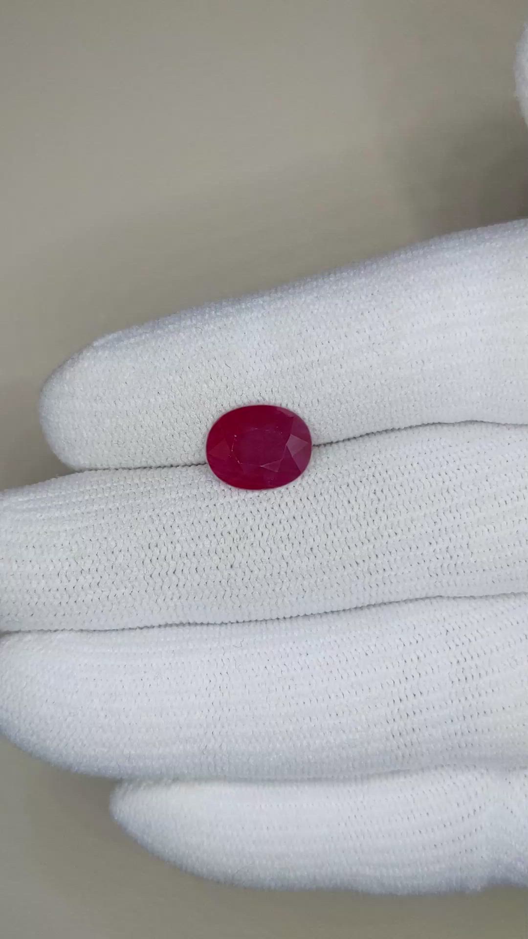 3.72 Ct. Ruby from Mozambique Size Video