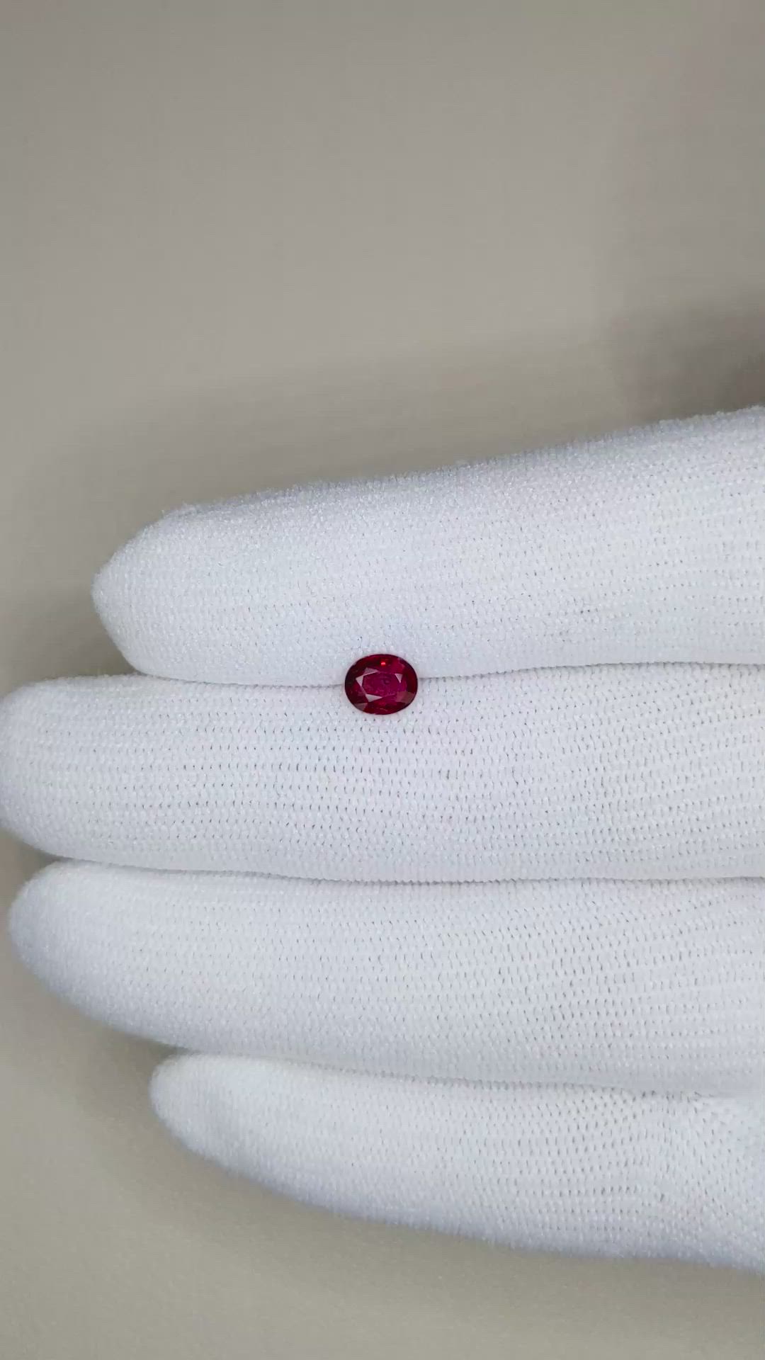 0.62 Ct. Ruby from Mozambique Size Video