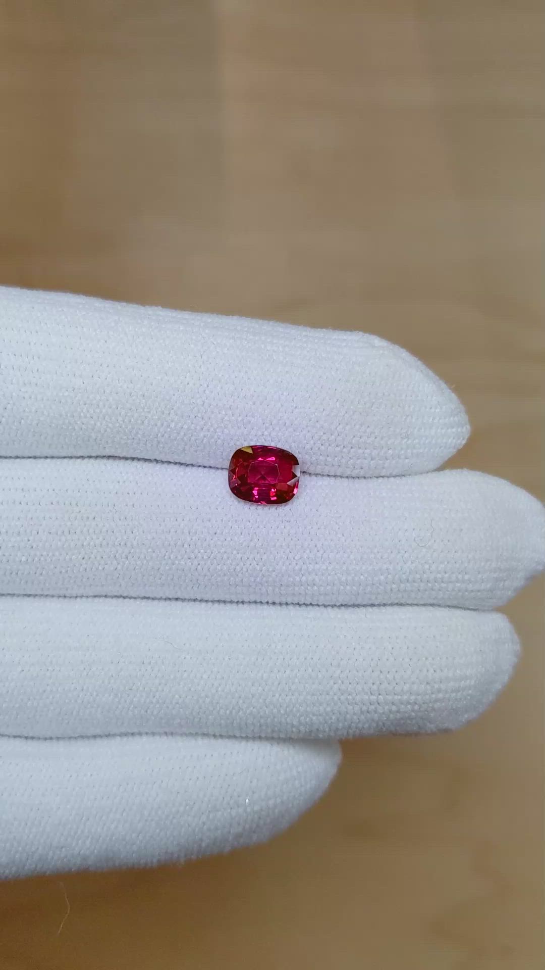 1.55 Ct. Purplish Red Ruby from Mozambique Size Video