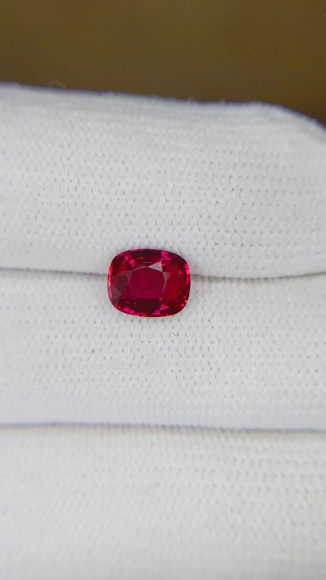 1.55 Ct. Purplish Red Ruby from Mozambique Size Video