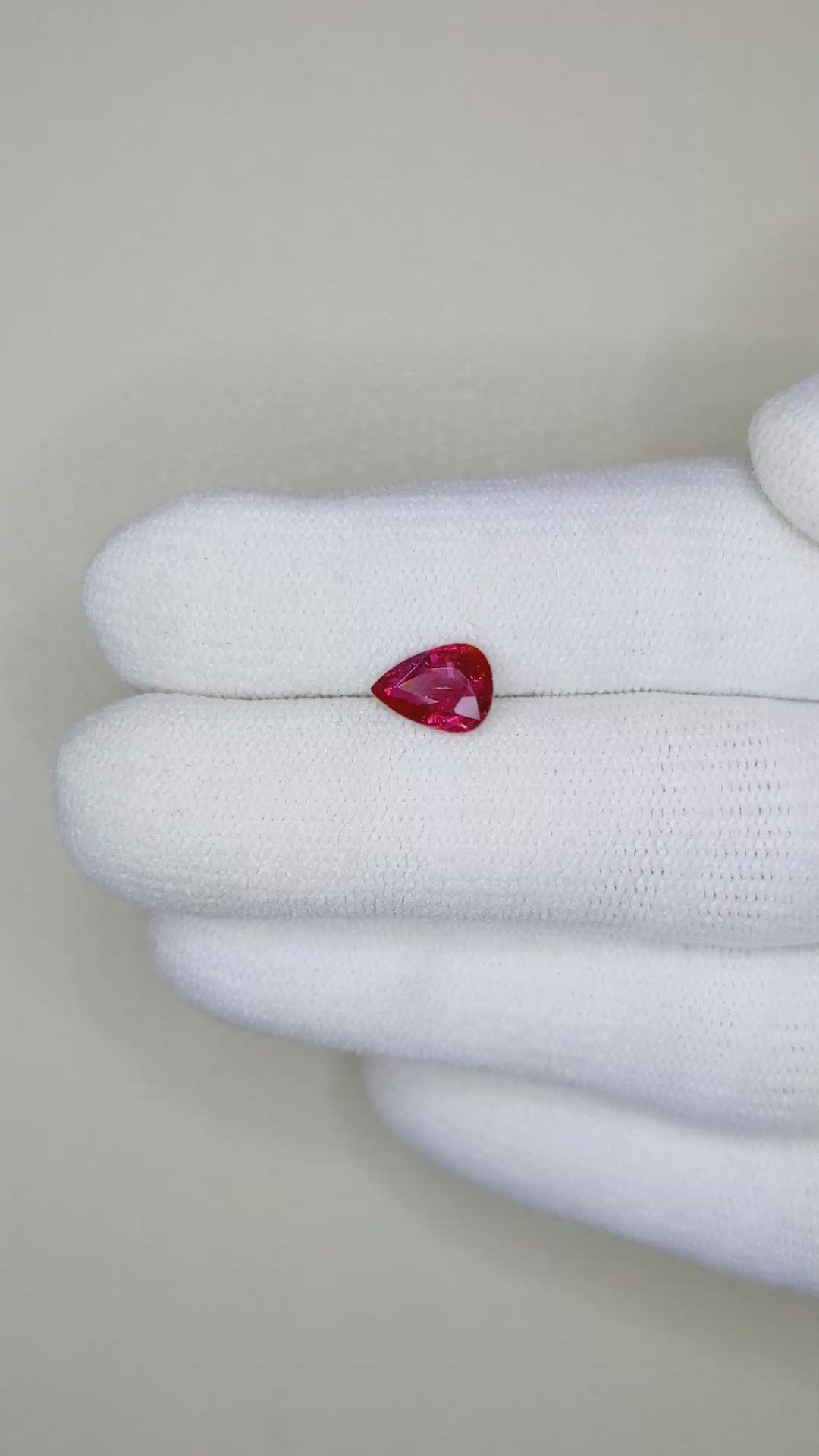 1.23 Ct. Ruby from Mozambique Size Video