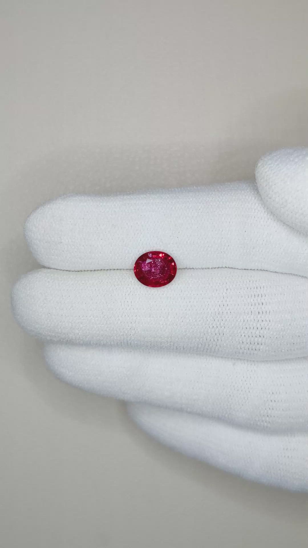 1.59 Ct. Ruby from Mozambique Size Video