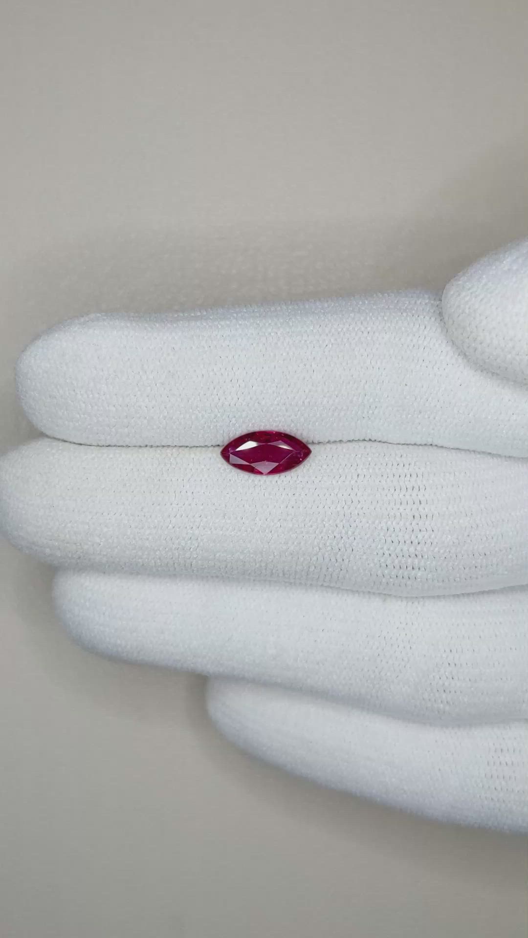 0.94 Ct. Ruby from Mozambique Size Video