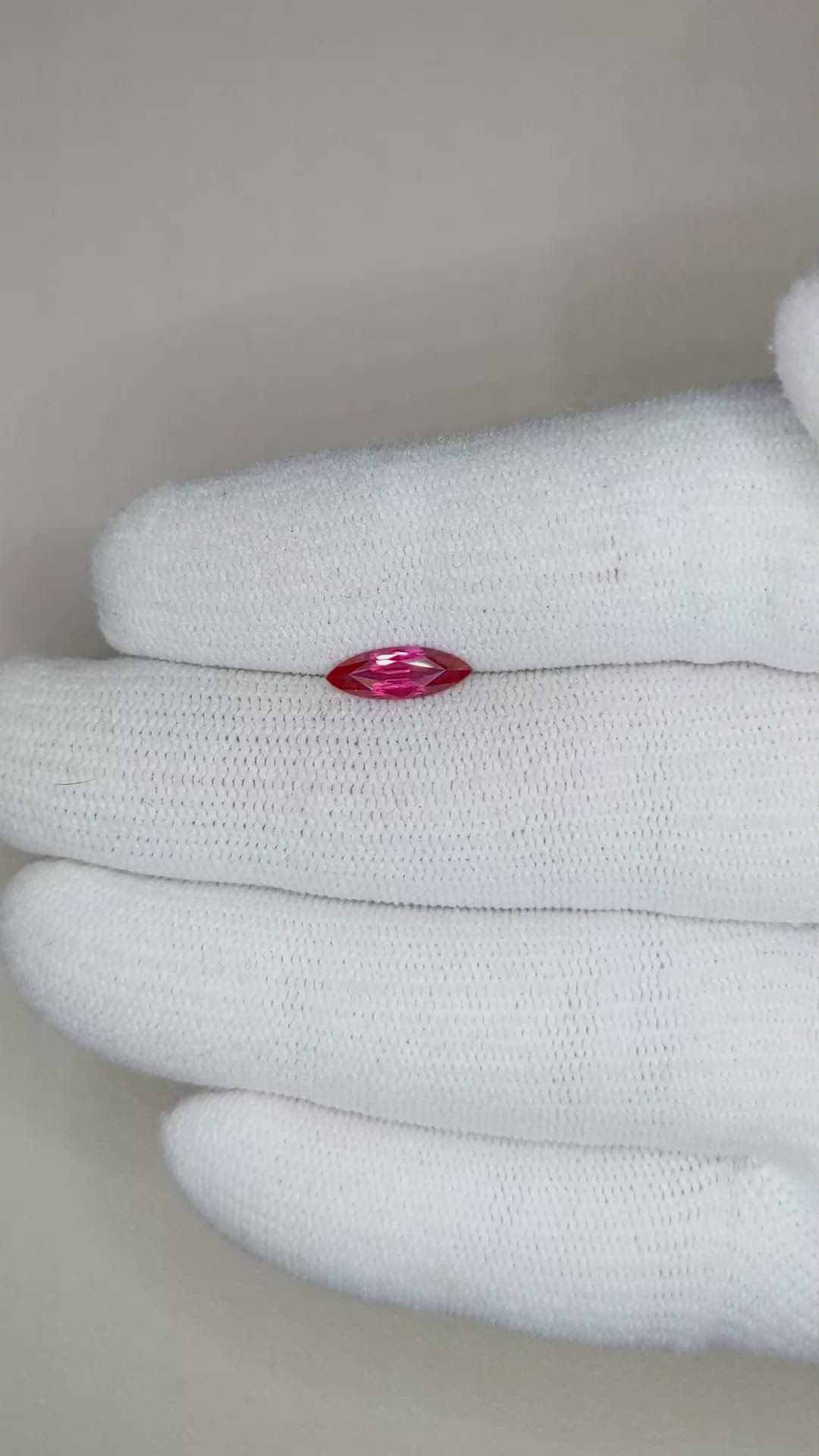 0.66 Ct. Ruby from Mozambique Size Video
