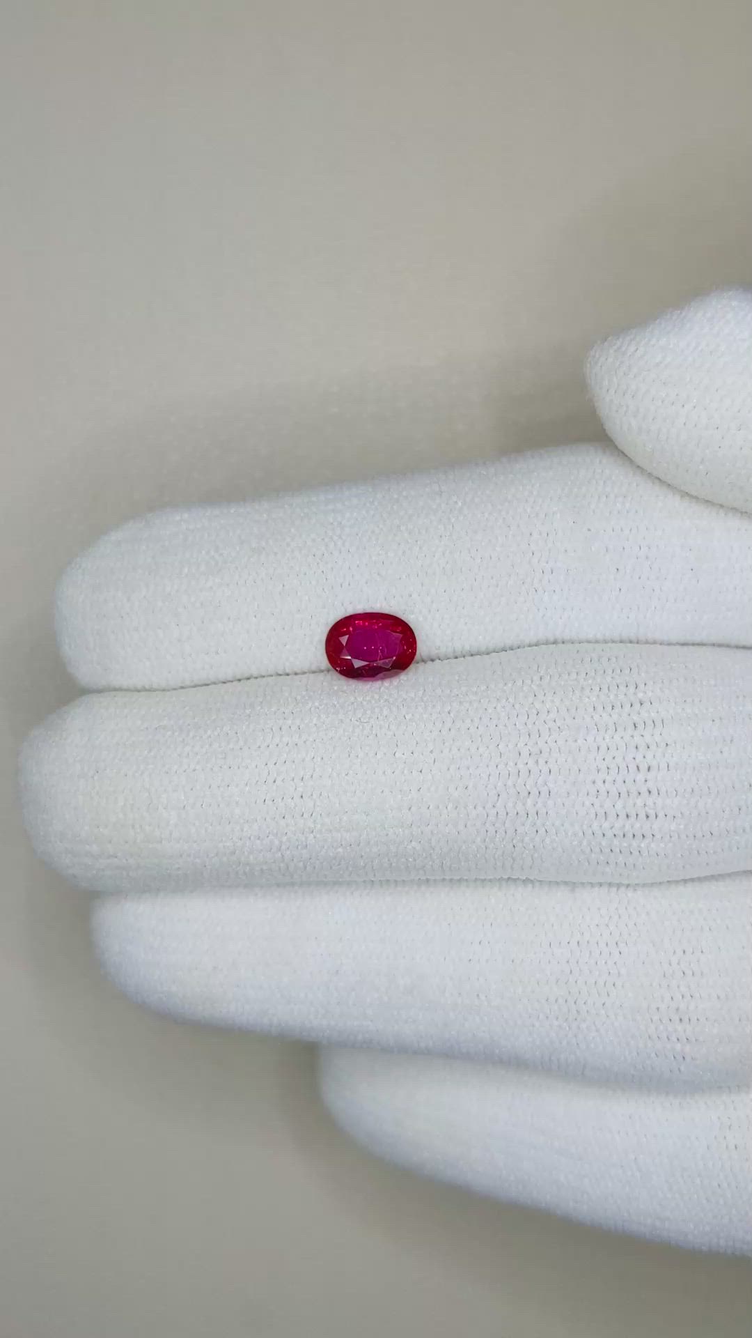 0.89 Ct. Ruby from Mozambique Size Video
