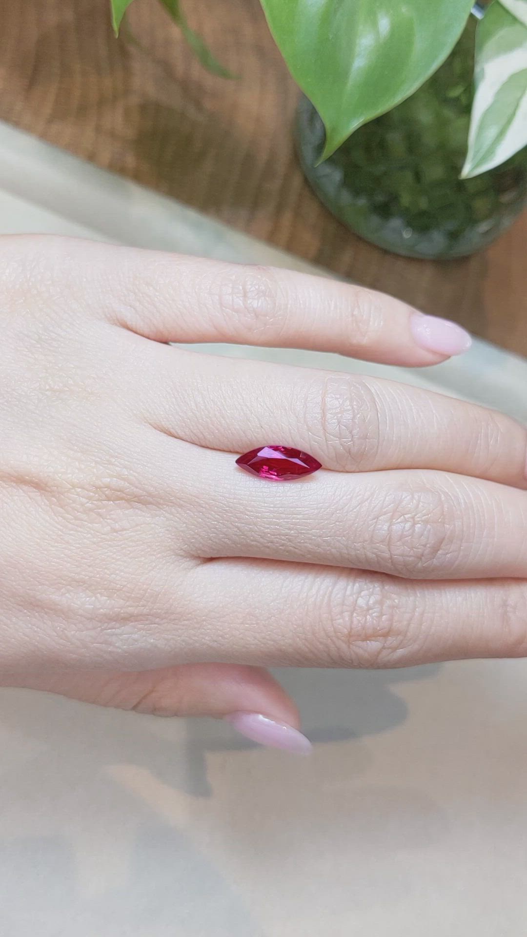 2.46 Ct. Pinkish Red Ruby from Burma (Myanmar) Size Video