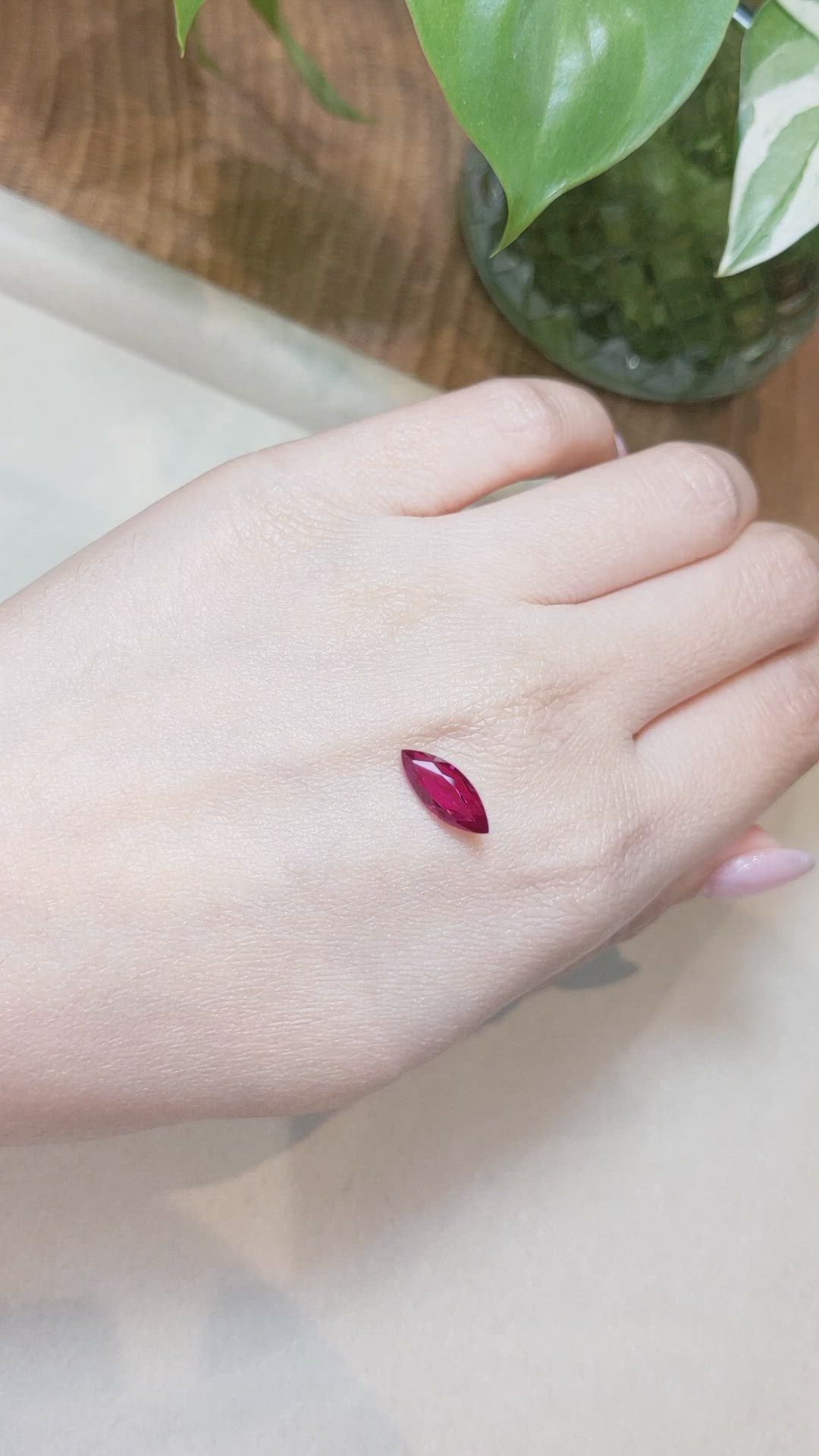 2.46 Ct. Pinkish Red Ruby from Burma (Myanmar) Size Video