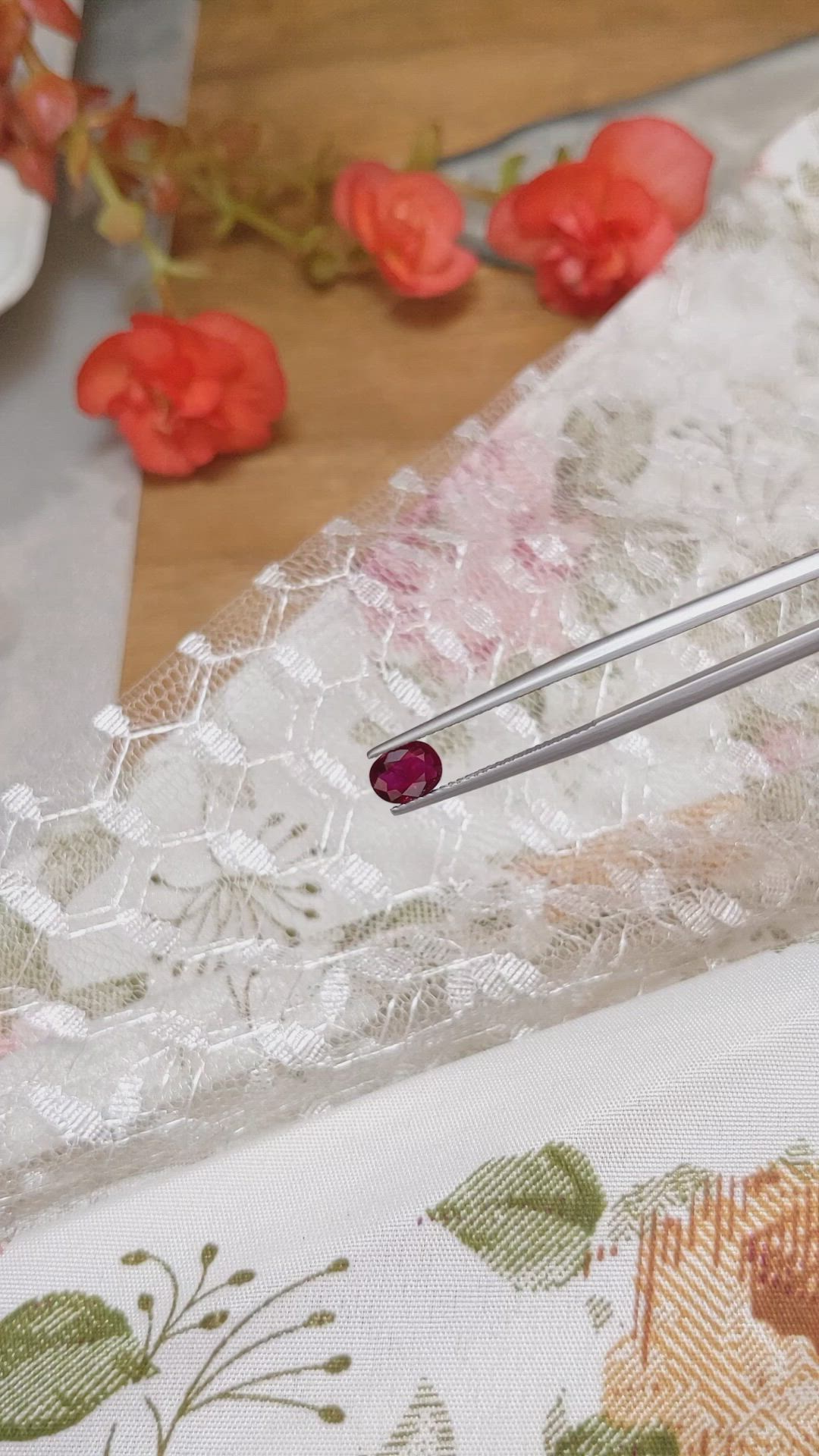 1.01 Ct. Pinkish Red Ruby from Burma (Myanmar) Size Video