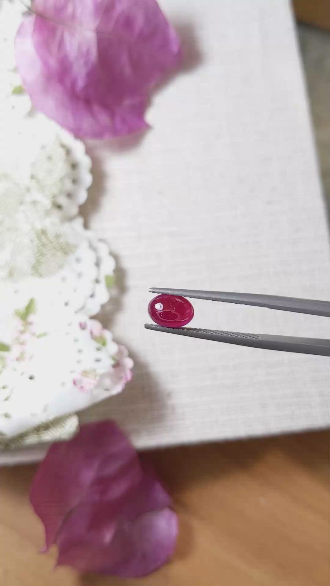 1.74 Ct. Cabochon Ruby from Mozambique Size Video