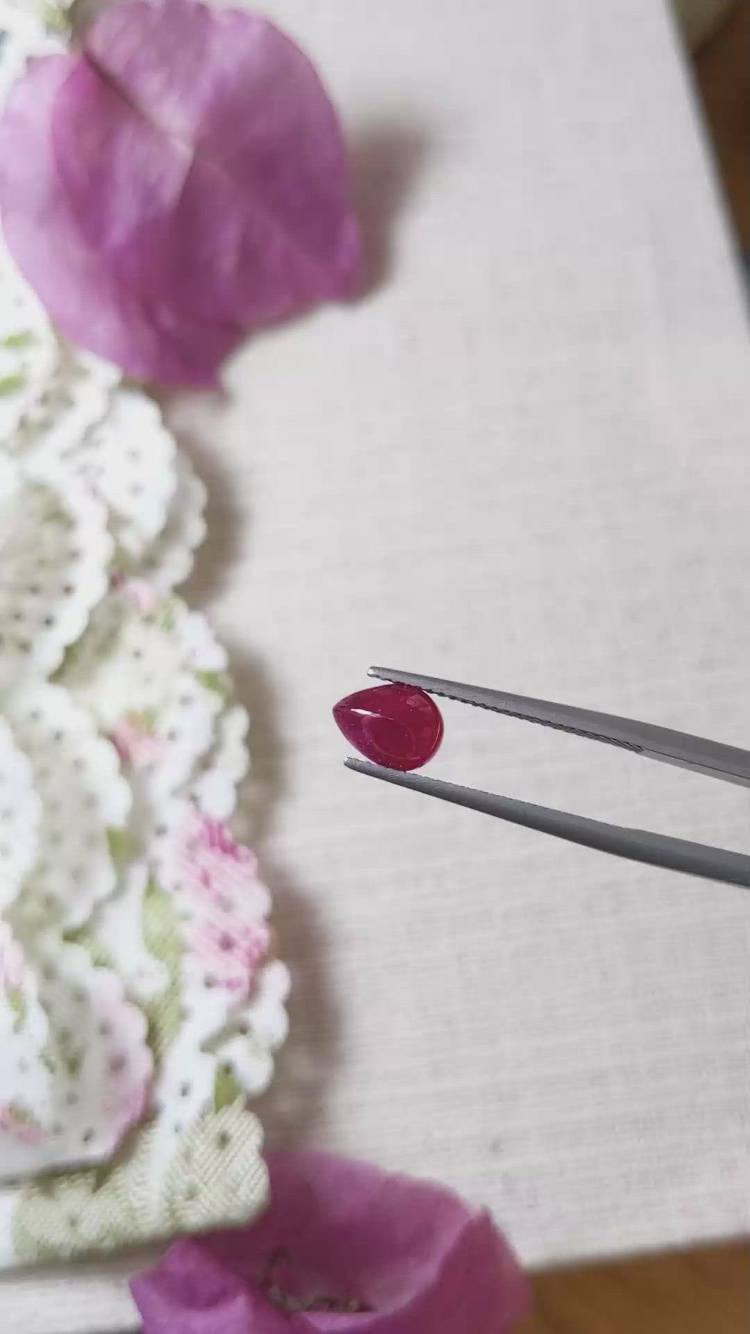 1.84 Ct. Cabochon Ruby from Mozambique Size Video