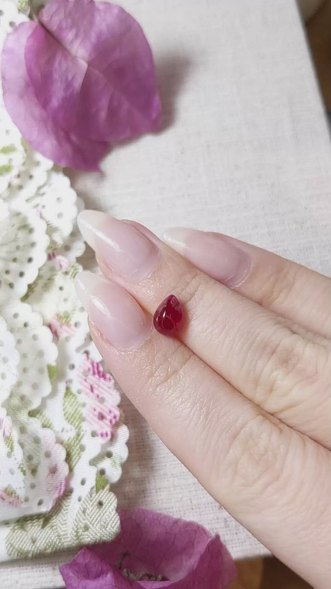 1.84 Ct. Cabochon Ruby from Mozambique Size Video