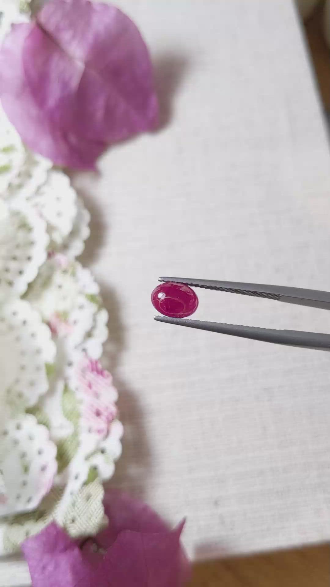 1.75 Ct. Cabochon Ruby from Mozambique Size Video