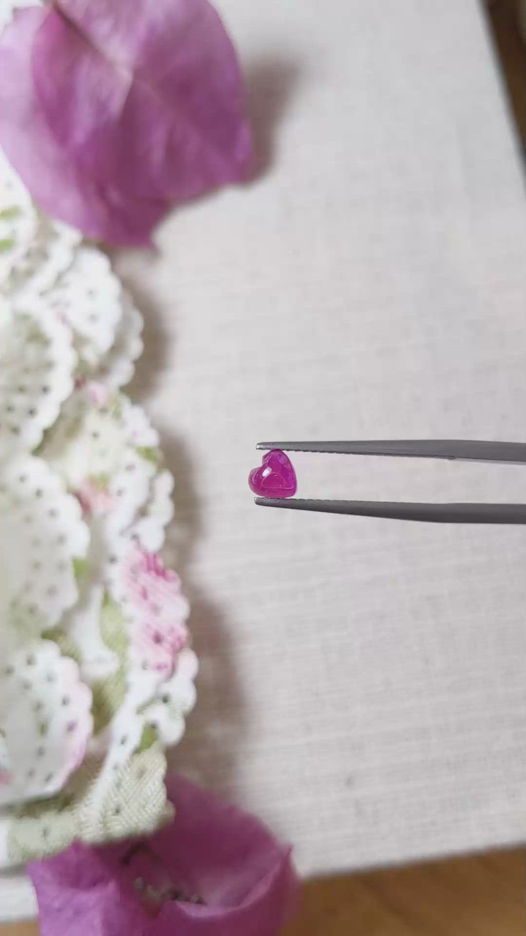 0.88 Ct. Cabochon Ruby from Mozambique Size Video