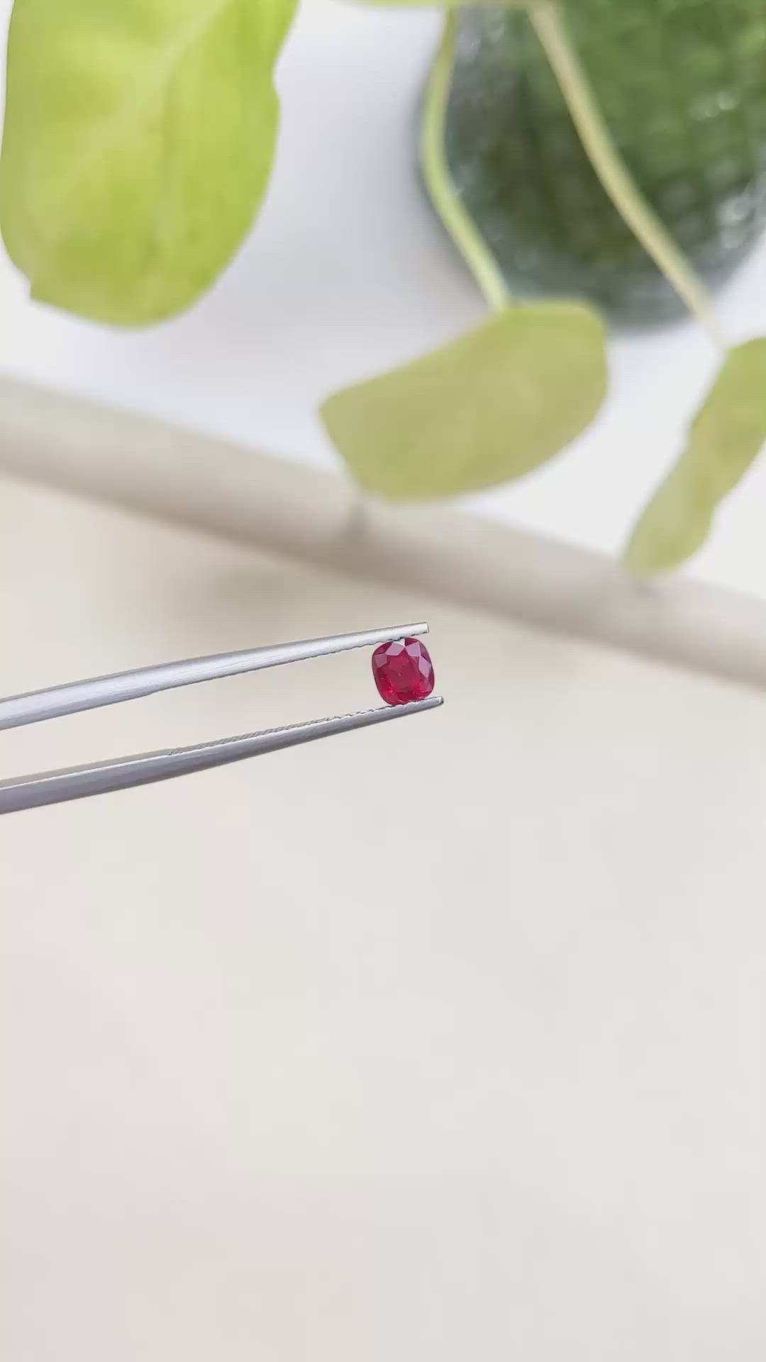0.58 Ct. Ruby from Burma (Myanmar) Size Video