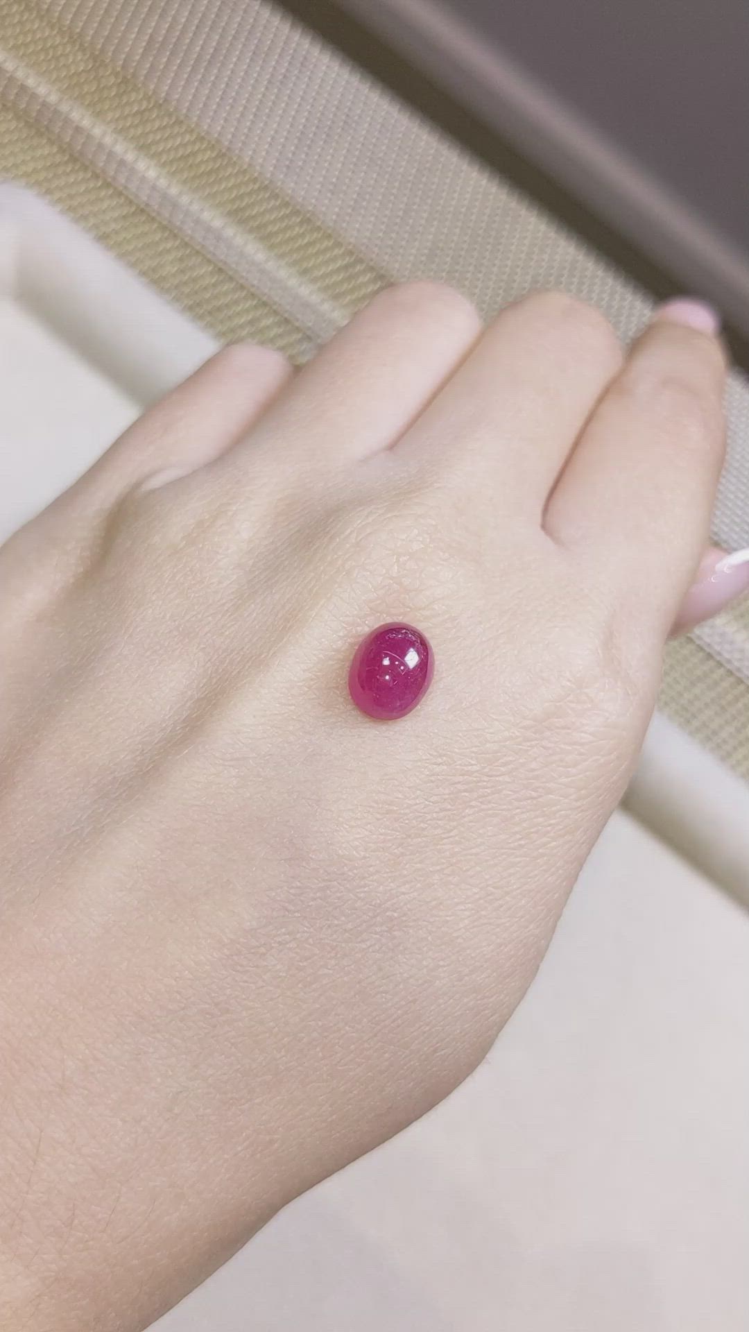 3.61 Ct. Cabochon Ruby from Thailand Size Video